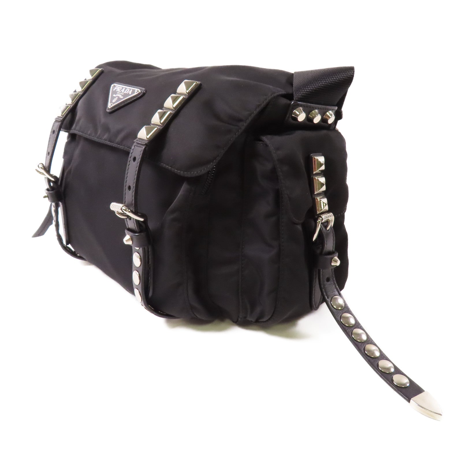 PRADA 尼龍Shoulder Bag銀扣肩背袋