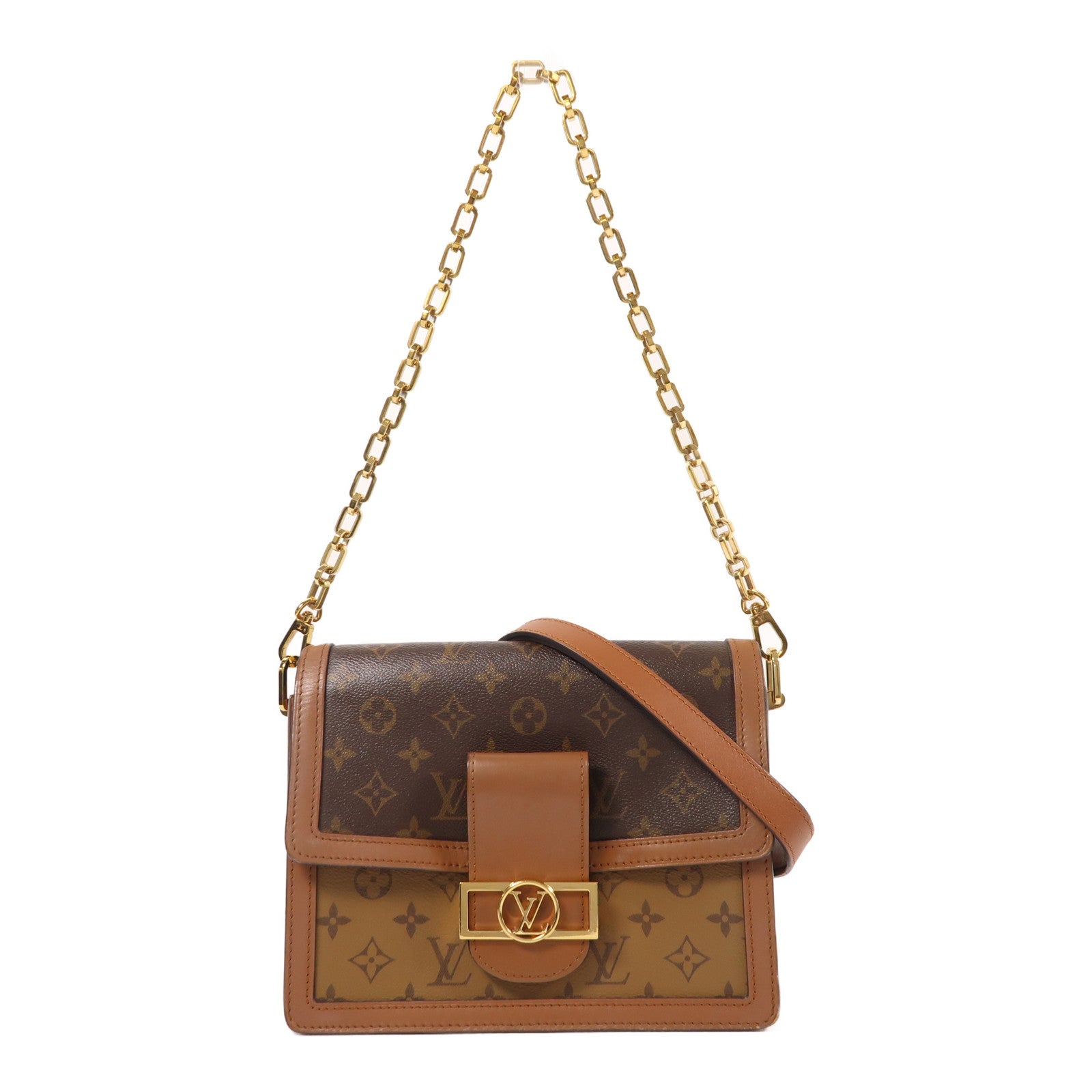 LOUIS VUITTON 【激減優惠】Monogram Reverse Dauphine MM金扣肩背袋