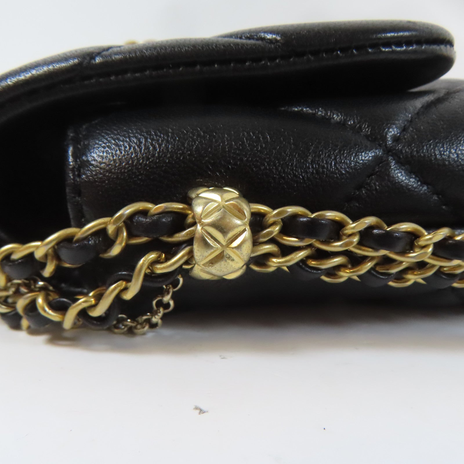 CHANEL 【激減優惠】菱格羊皮皮革19 Chain Shoulder Bag金扣鏈帶肩背袋黑色