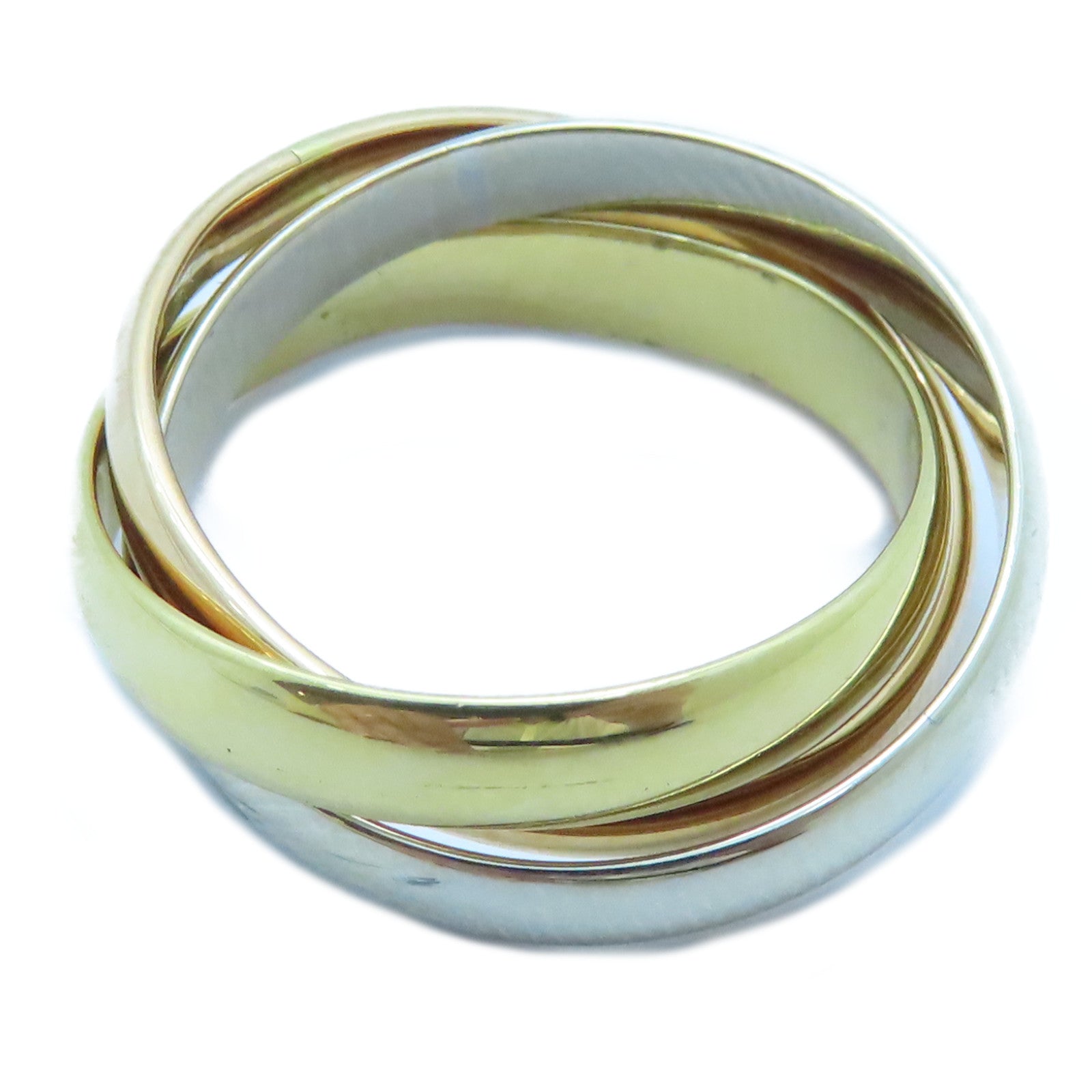 CARTIER 18K黃金/白金/玫瑰金Trinity戒指Cartier#52/US#6.25