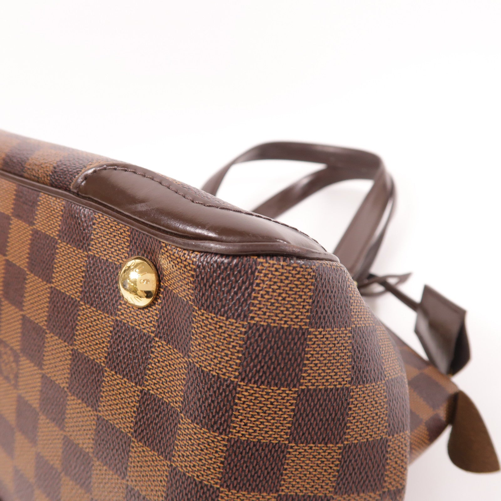 LOUIS VUITTON Damier Verona PM金扣肩背袋棕色