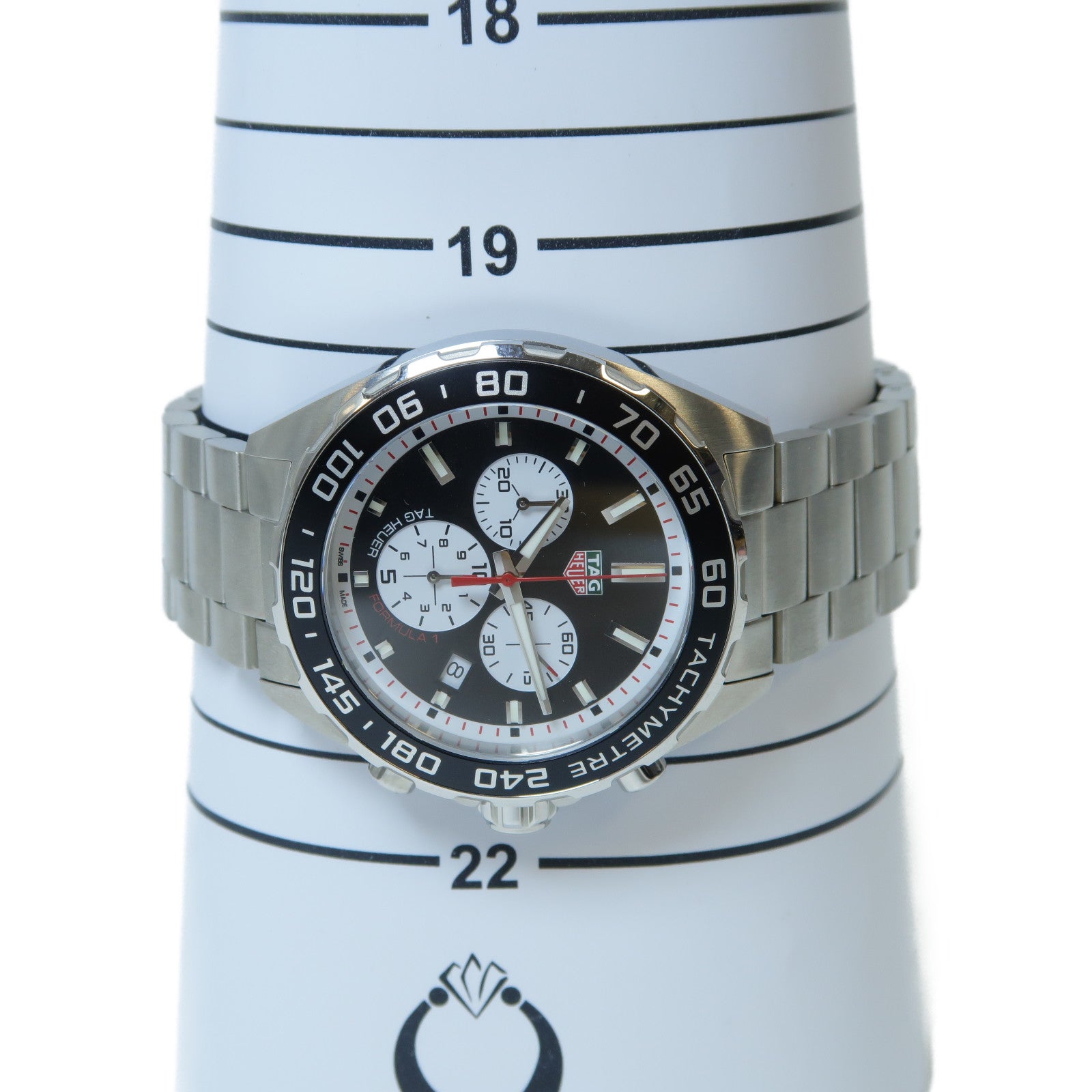TAG HEUER 【激減優惠】Formula 43mm不鏽鋼石英機芯手錶黑色/白色