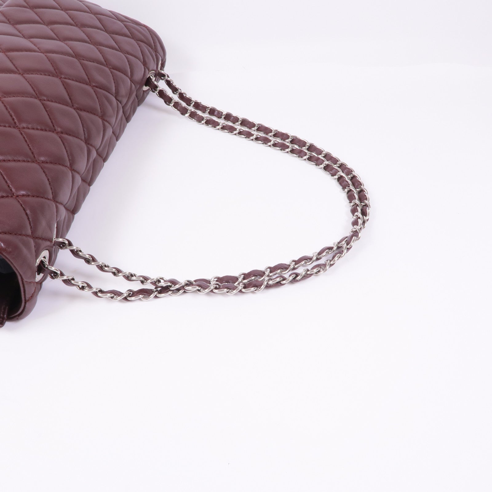 CHANEL 羊皮皮革Chain Shoulder Bag銀扣鏈帶肩背袋