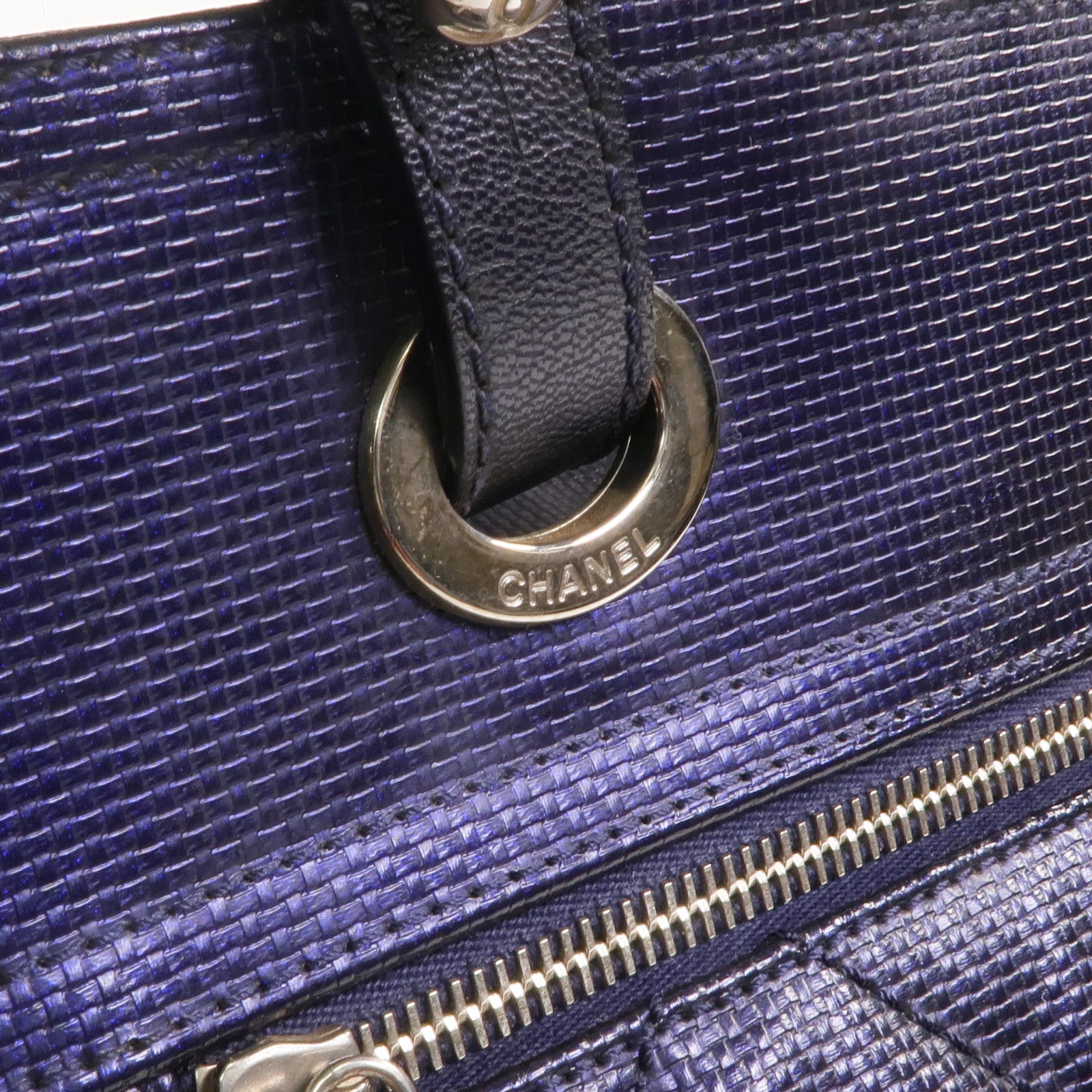 CHANEL 塗層帆布Paris Biarritz Tote Bag銀扣手挽袋