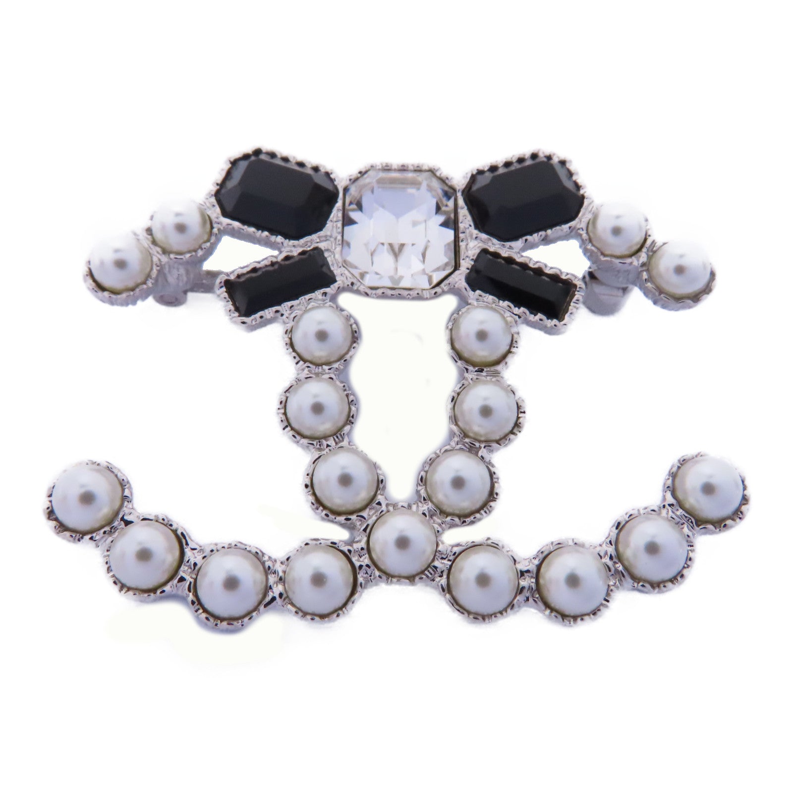 CHANEL PVC/金屬Brooch胸針銀色/白色/黑色