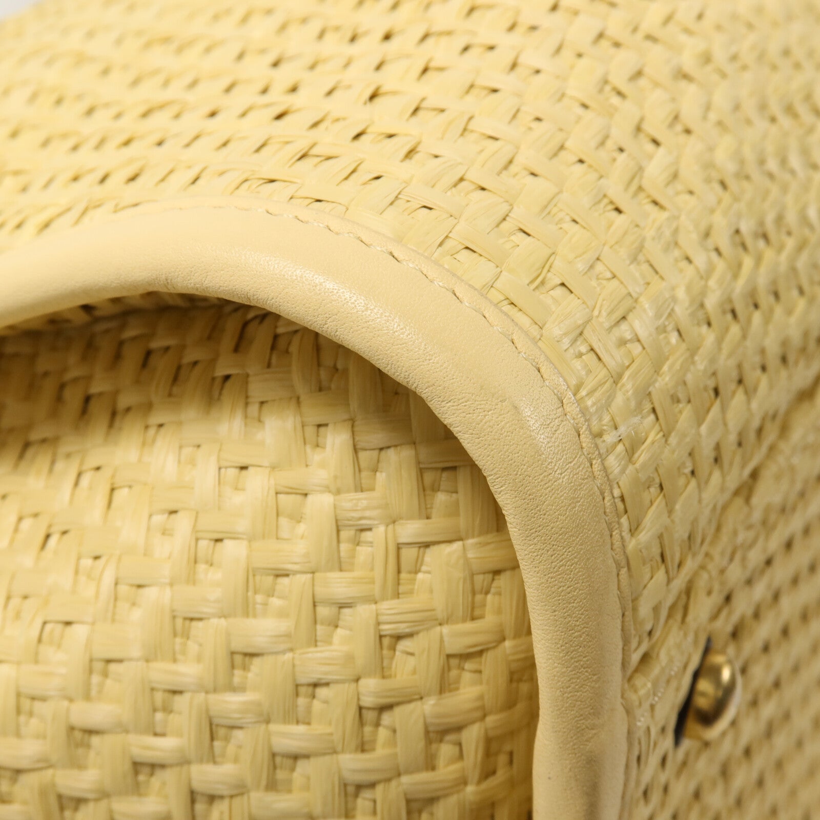 CHANEL Raffia/牛皮皮革Deauville Tote鏈帶手挽袋