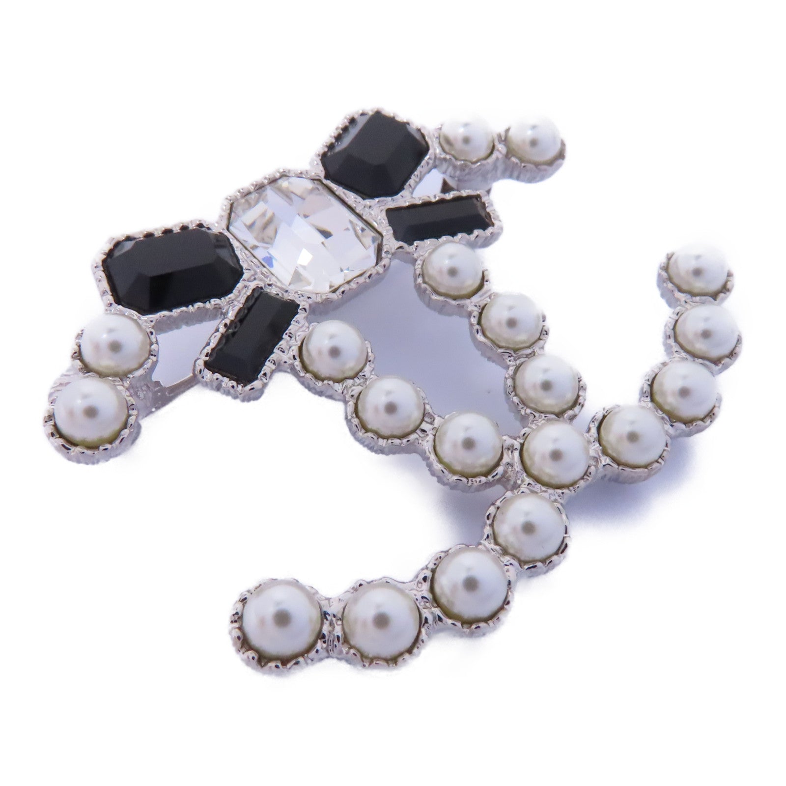 CHANEL PVC/金屬Brooch胸針銀色/白色/黑色