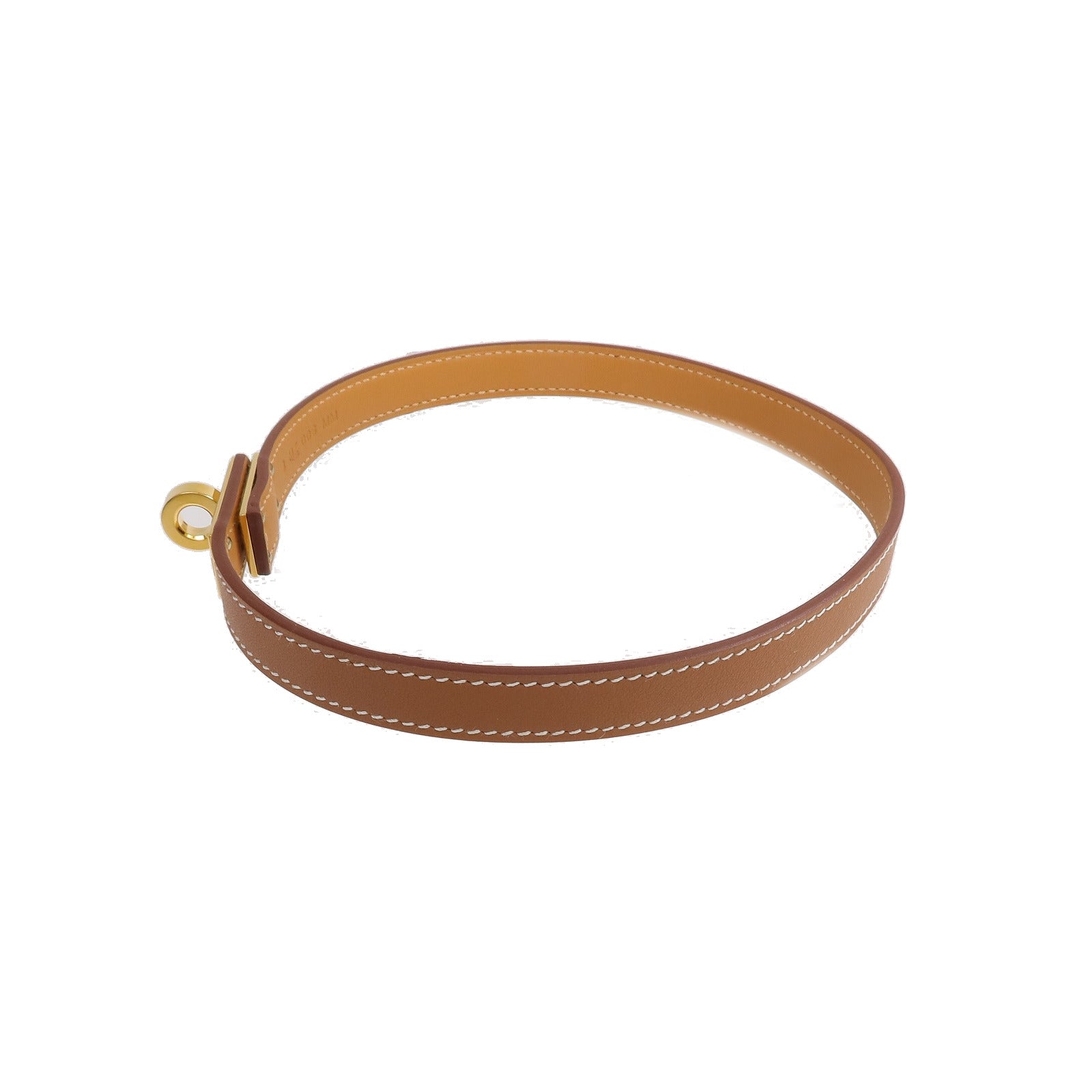 HERMES 牛皮皮革Mini Kelly Choker金扣項鍊Gold
