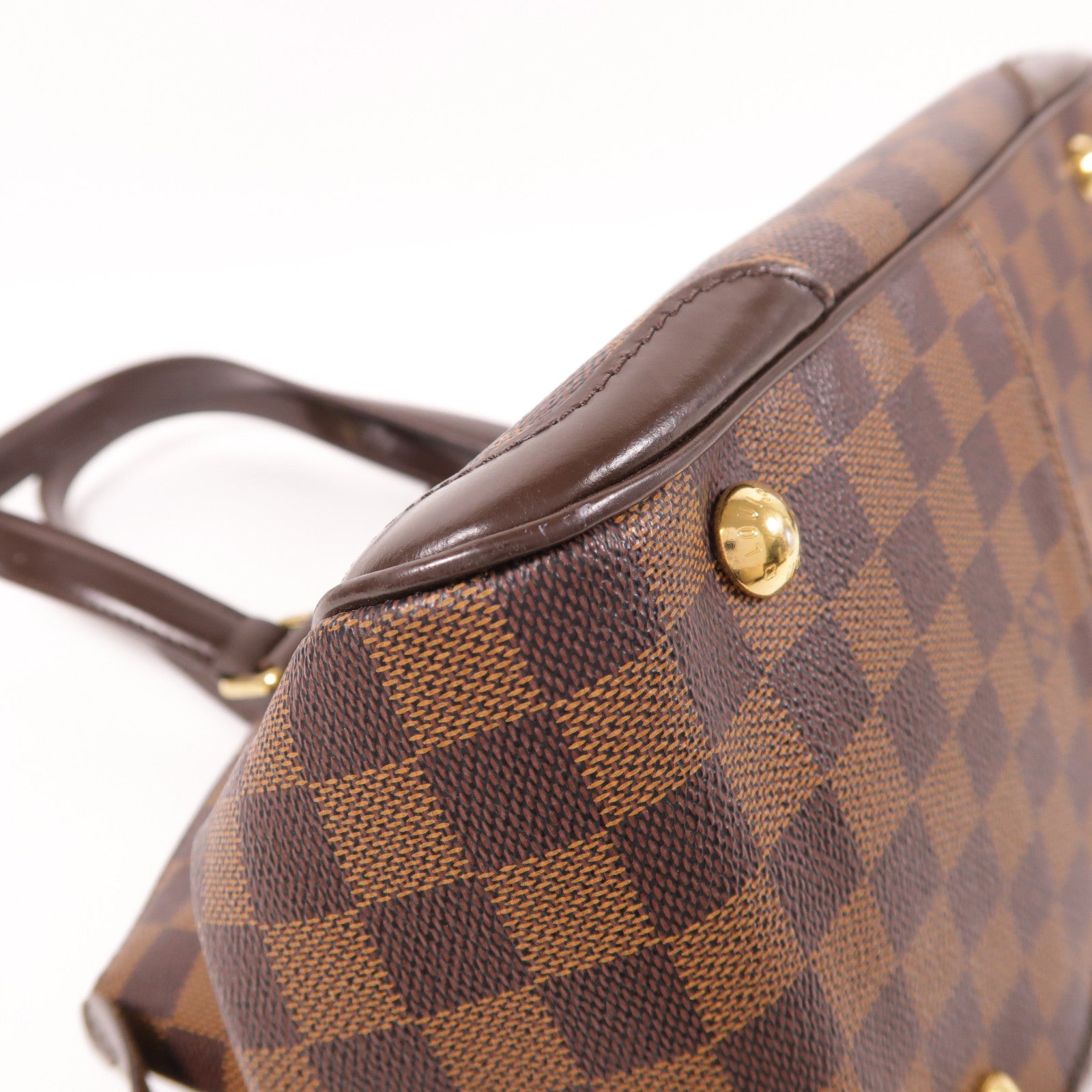 LOUIS VUITTON Damier Verona PM金扣肩背袋棕色
