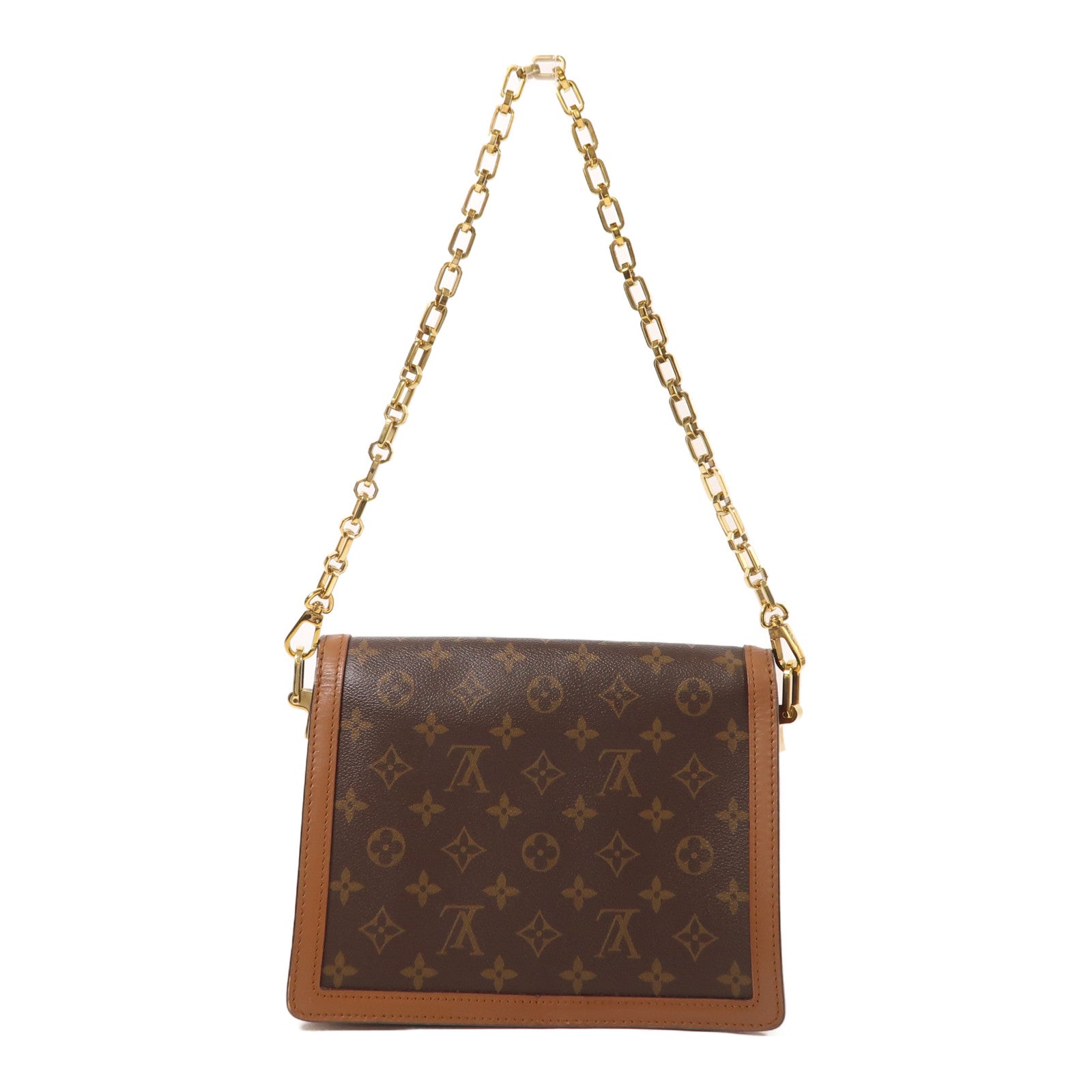 LOUIS VUITTON Monogram Reverse Dauphine MM金扣肩背袋
