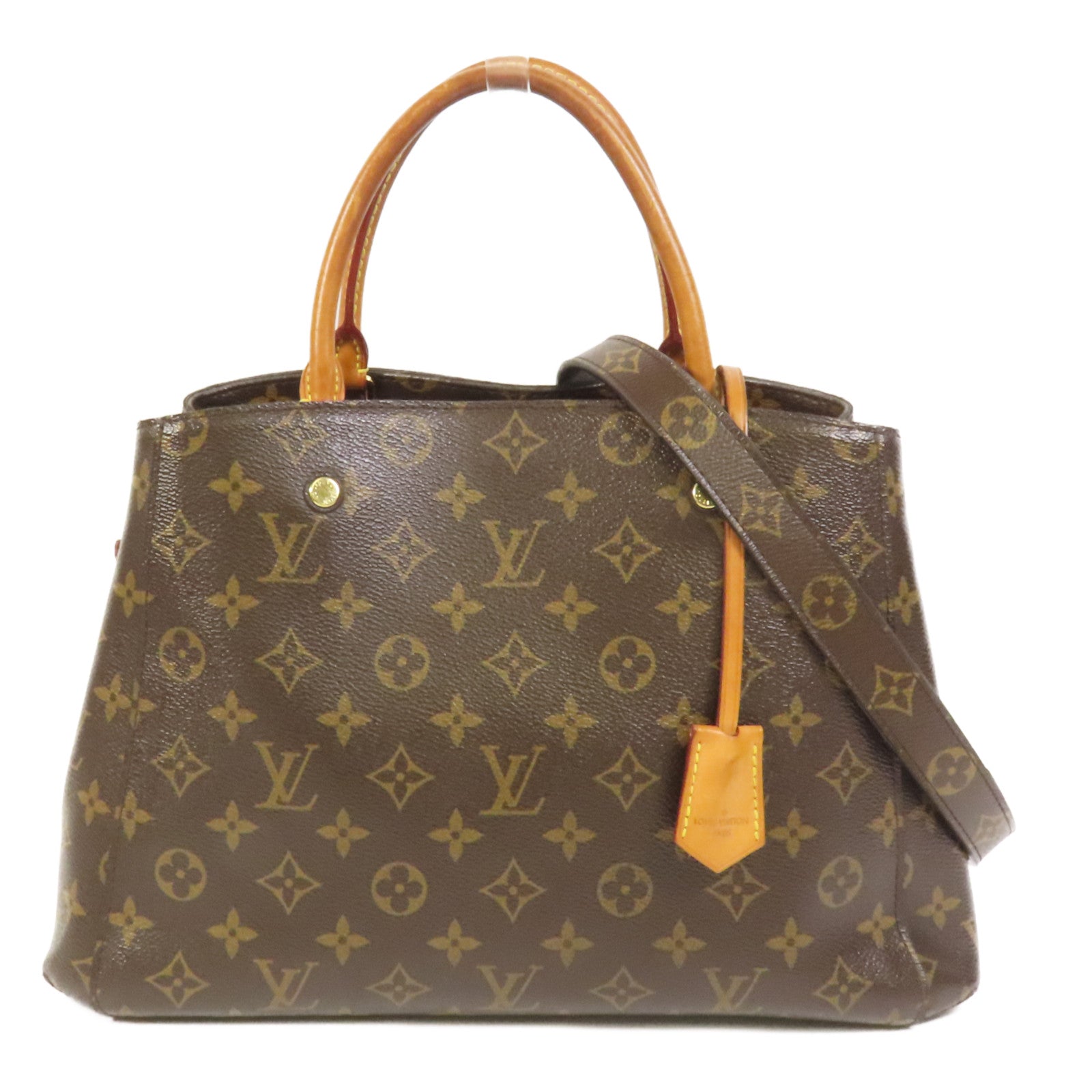 LOUIS VUITTON Monogram Montaigne MM金扣手挽肩背兩用袋