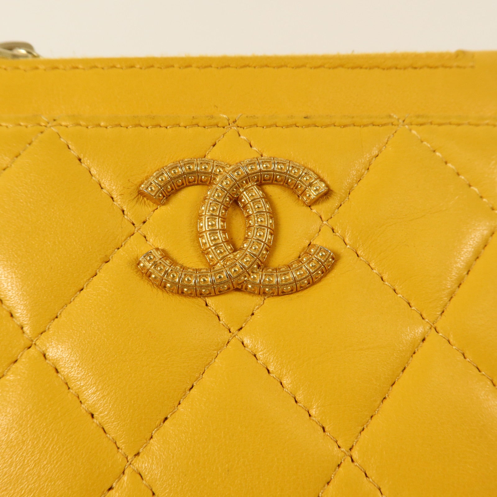 CHANEL 羊皮皮革Zip Card Case金扣卡片套
