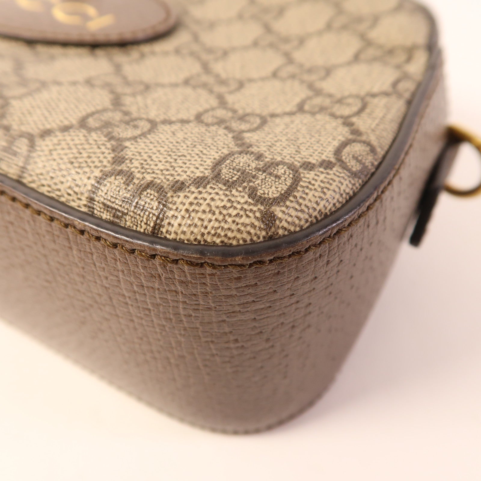GUCCI GG GHW GG Supreme Messenger Shoulder Bag Coated Canvas Brown