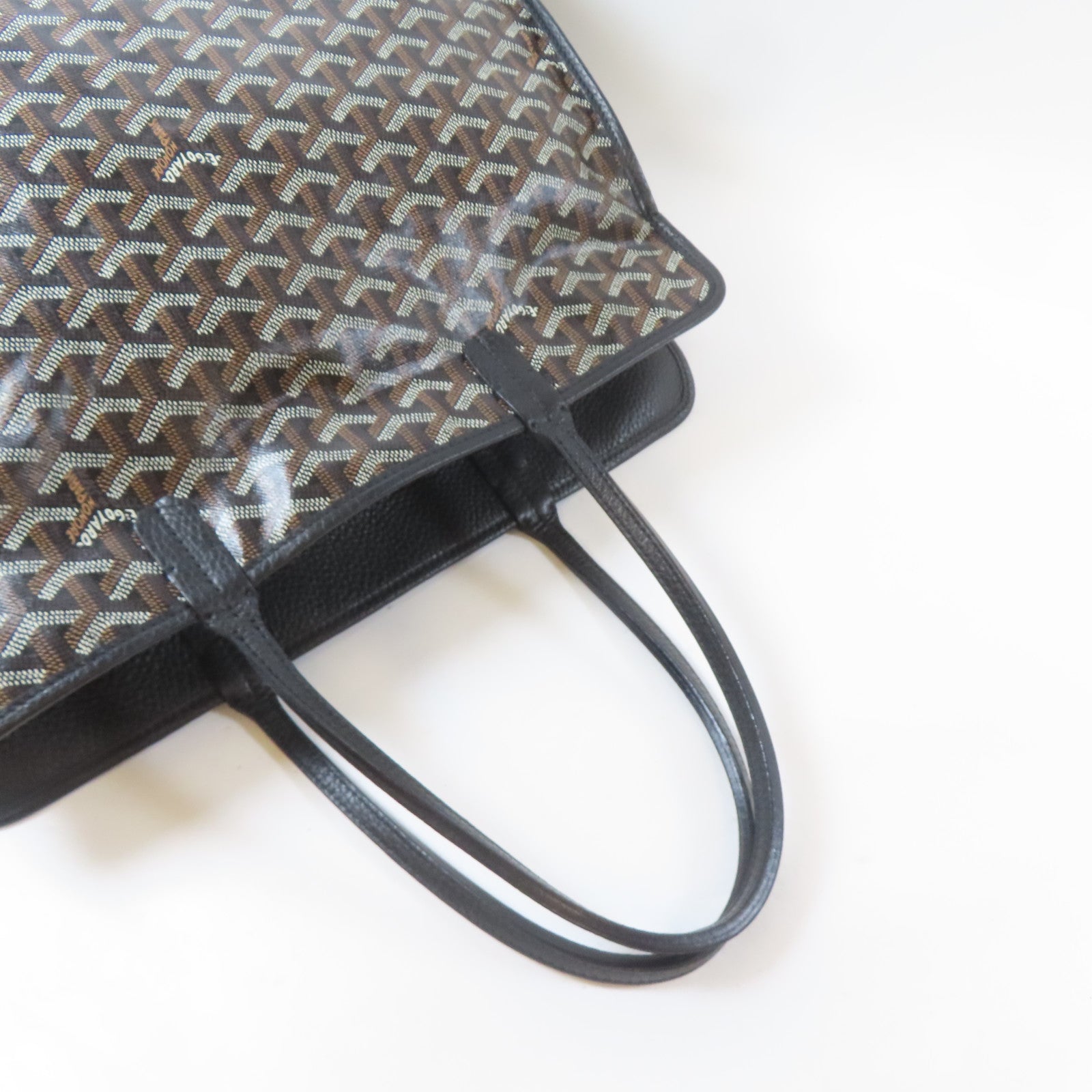 GOYARD 塗層帆布Sac Hardy Pet Carrier PM銀扣手挽袋啡色/黑色