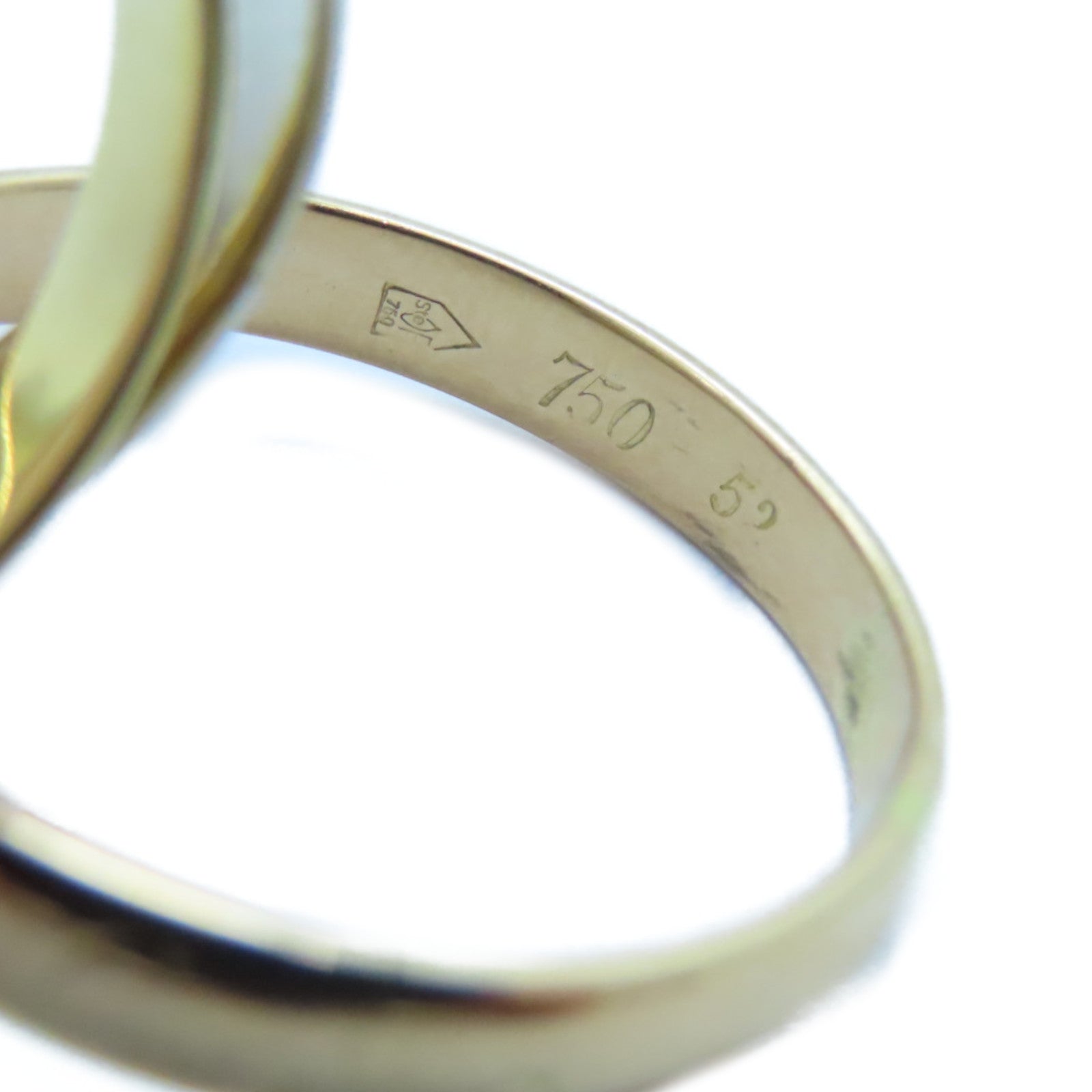 CARTIER 18K黃金/白金/玫瑰金Trinity戒指Cartier#52/US#6.25
