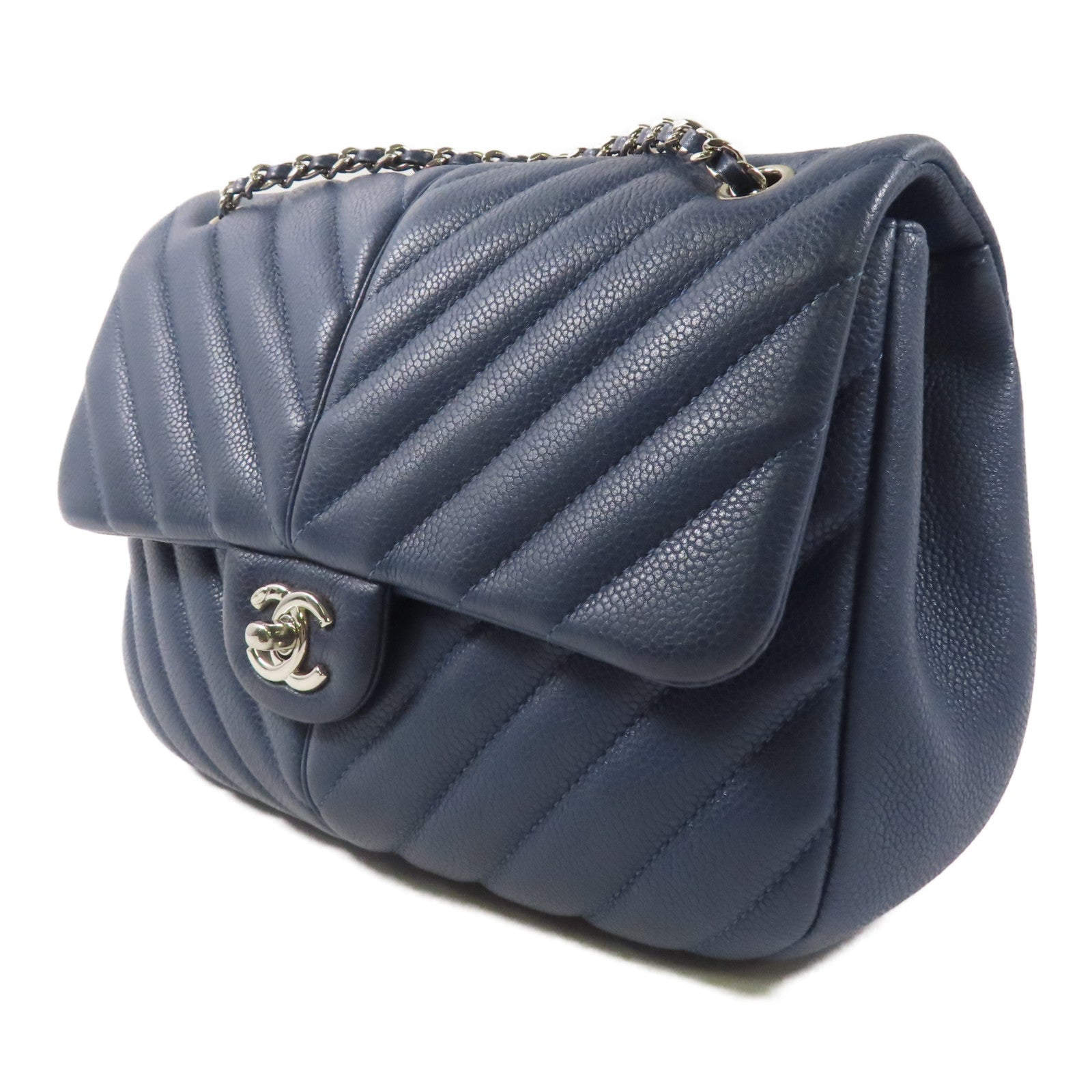 CHANEL 【激減優惠】牛皮皮革Chain Shoulder銀扣鏈帶肩背袋
