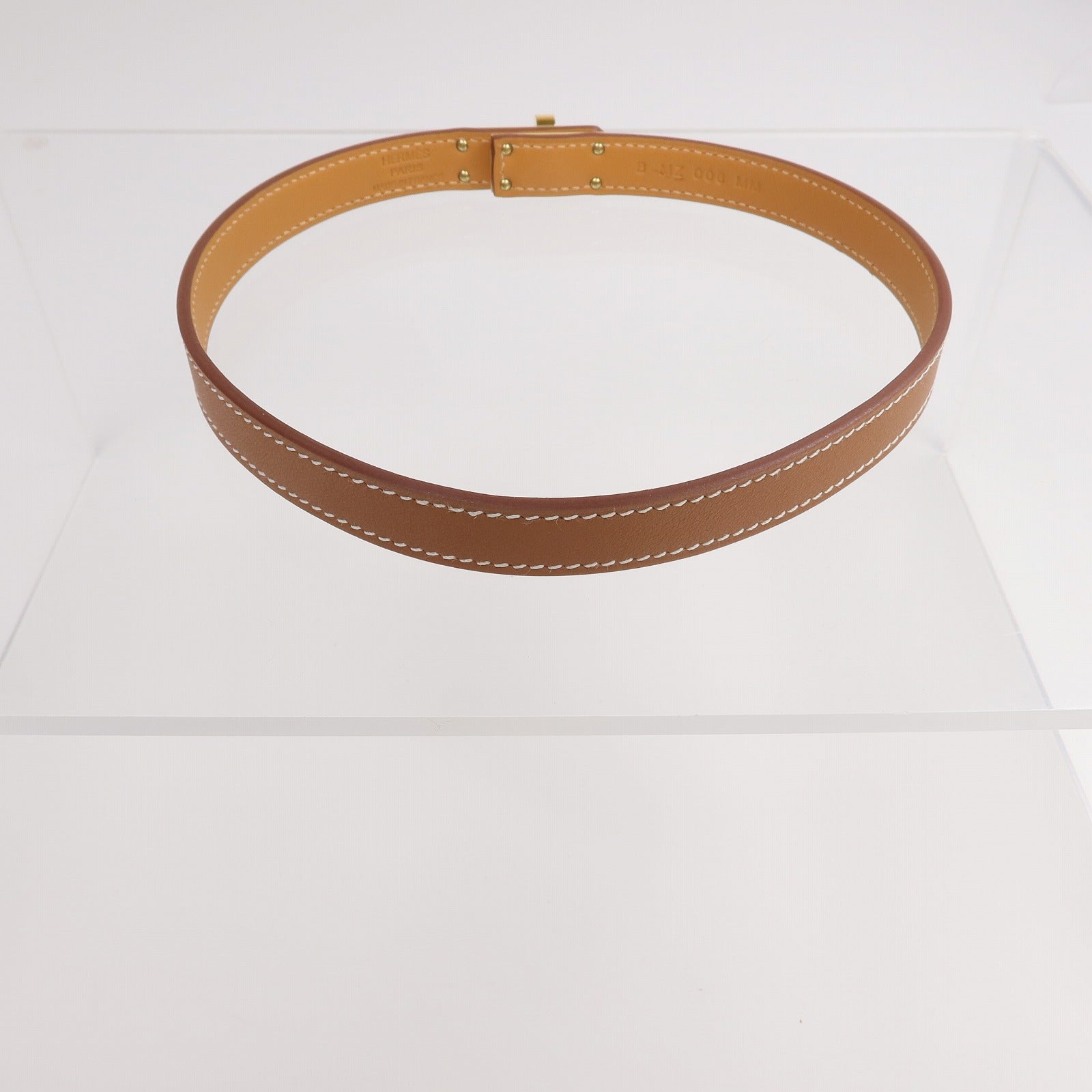 HERMES 牛皮皮革Mini Kelly Choker金扣項鍊Gold