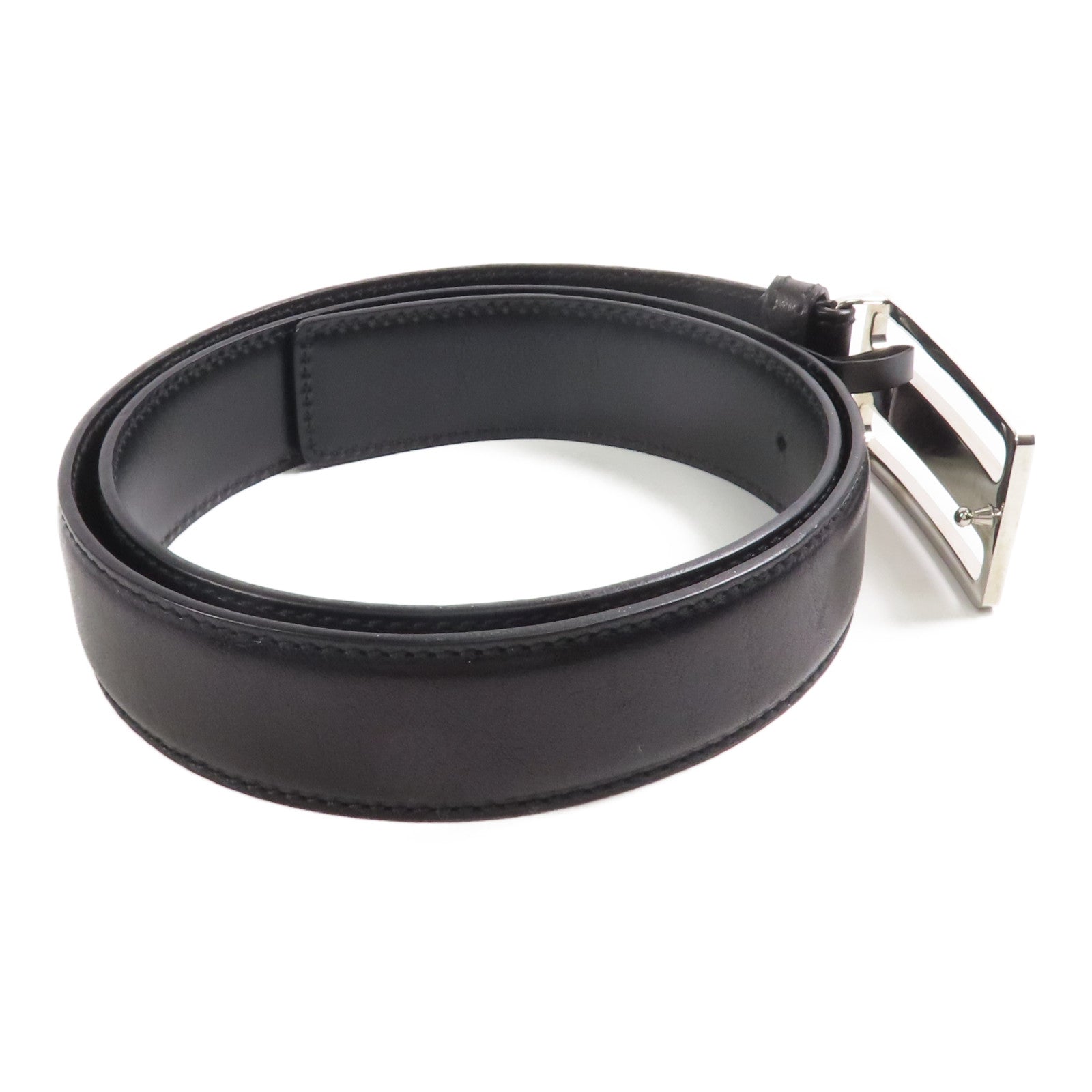 GUCCI 牛皮皮革Belt 90cm銀扣皮帶