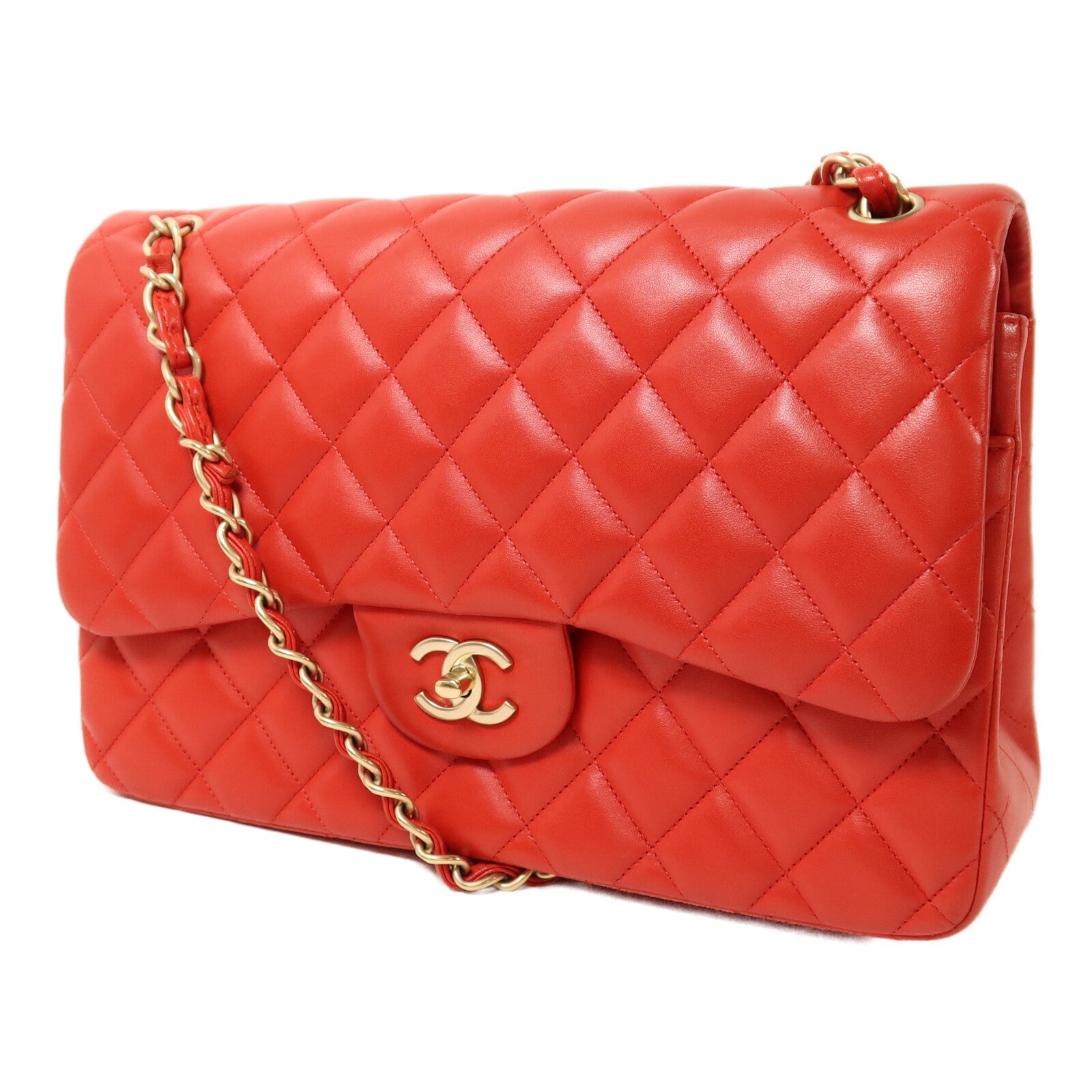 CHANEL 羊皮皮革Large Classic金扣鏈帶肩背袋