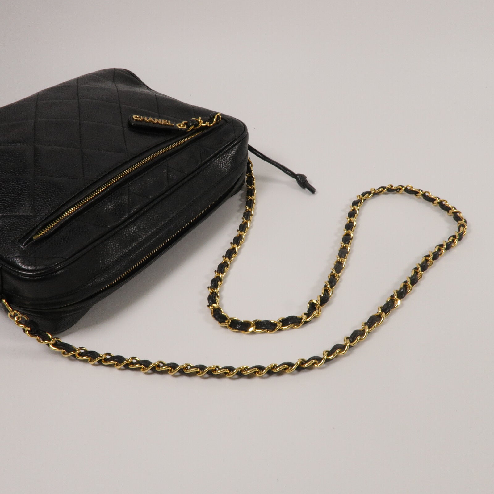 CHANEL 牛皮皮革Vintage Chain Shoulder鏈帶肩背袋