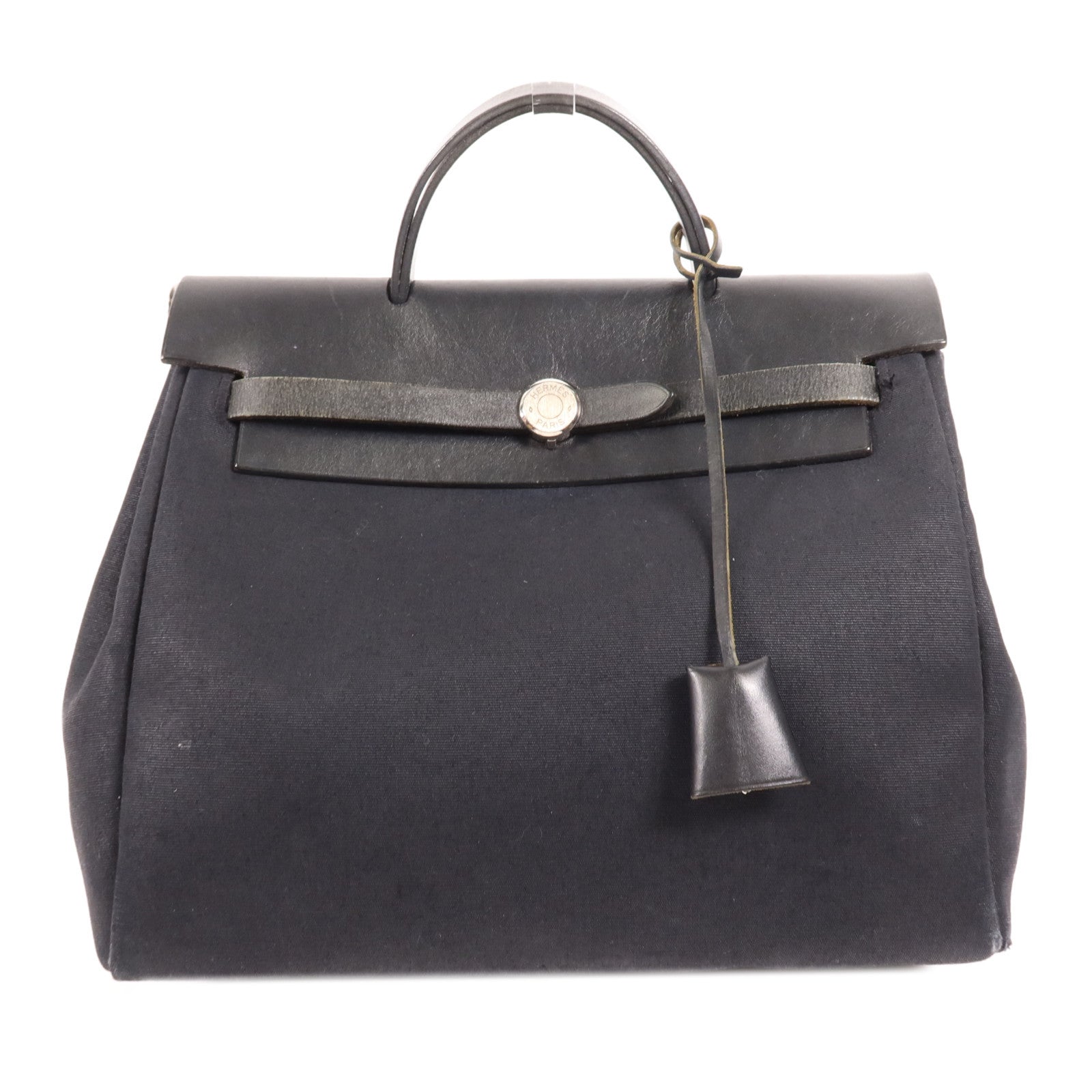 HERMES 帆布Herbag Backpack銀扣背包