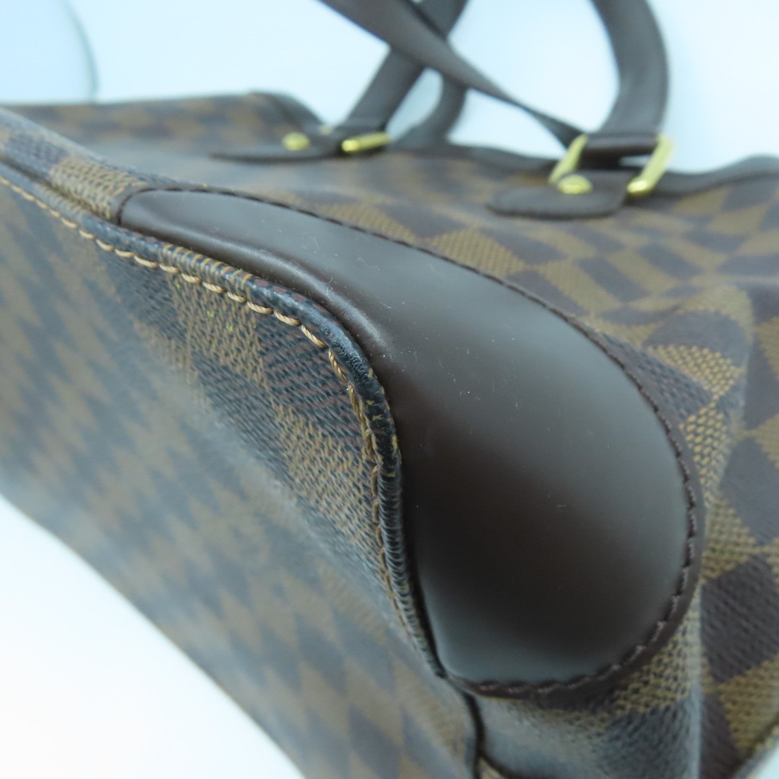 LOUIS VUITTON 【激減優惠】Damier Ebene Hampstead MM金扣肩背袋啡色