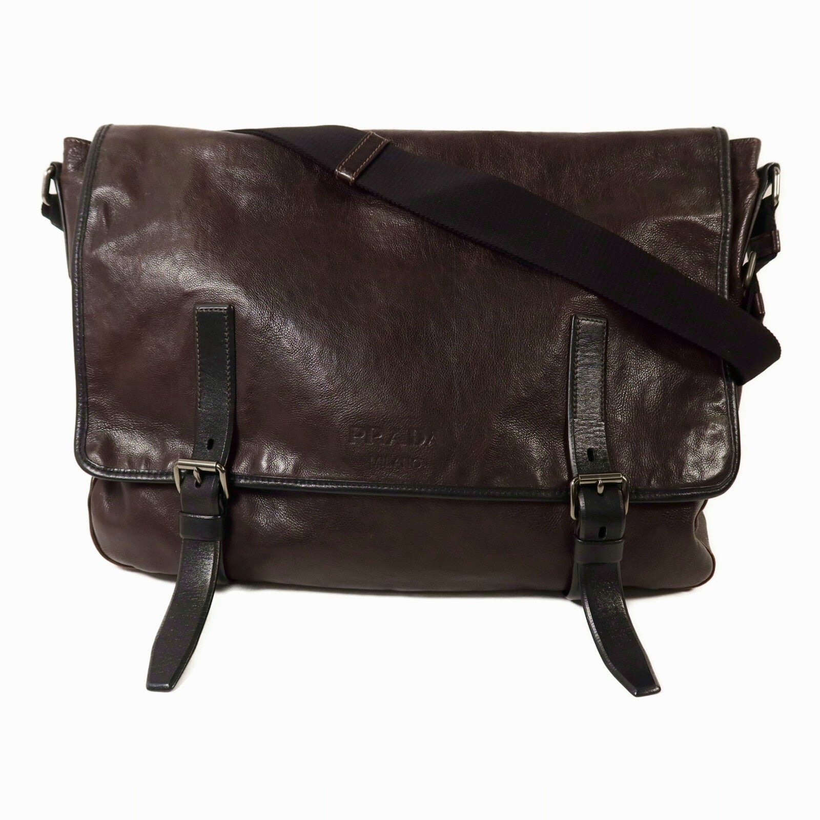 PRADA Cervo皮革Messenger Bag肩背袋
