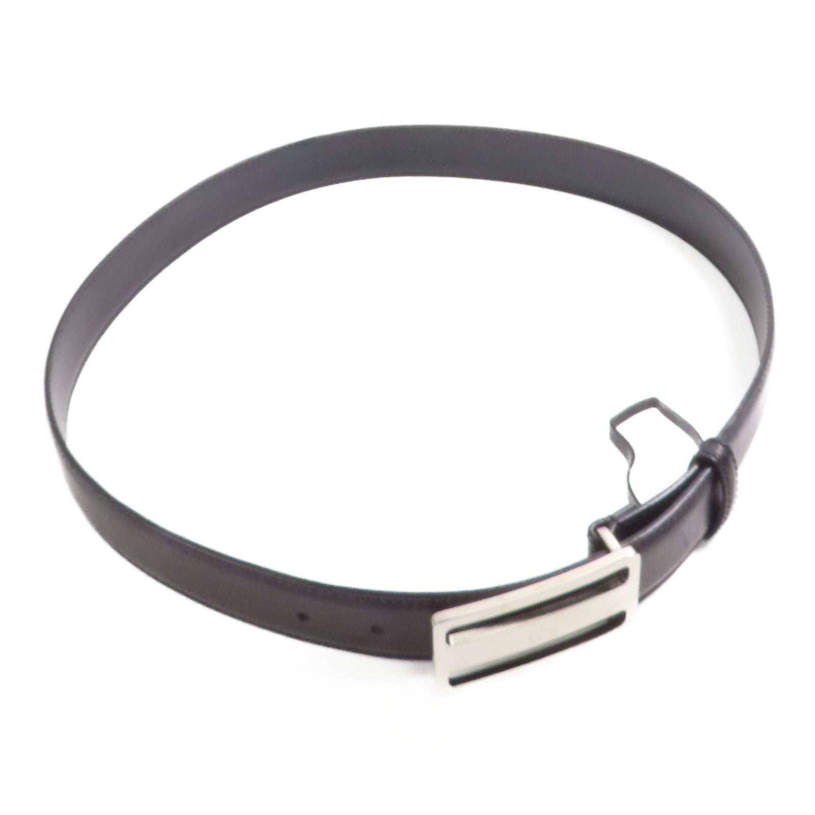 GUCCI 牛皮皮革Belt 90cm銀扣皮帶