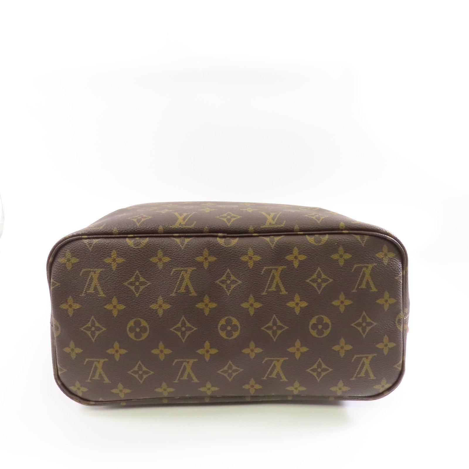 LOUIS VUITTON Monogram Neverfull MM金扣手挽袋啡色