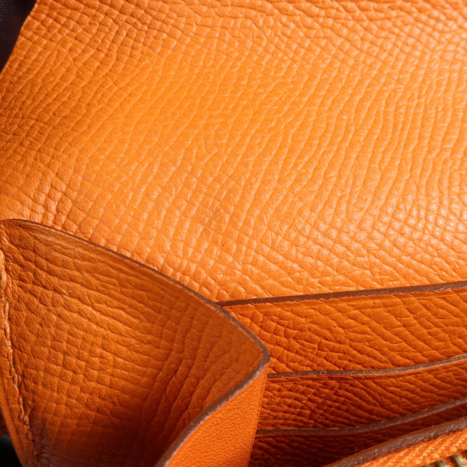 HERMES Epsom皮革Kelly Long Wallet長錢包Orange