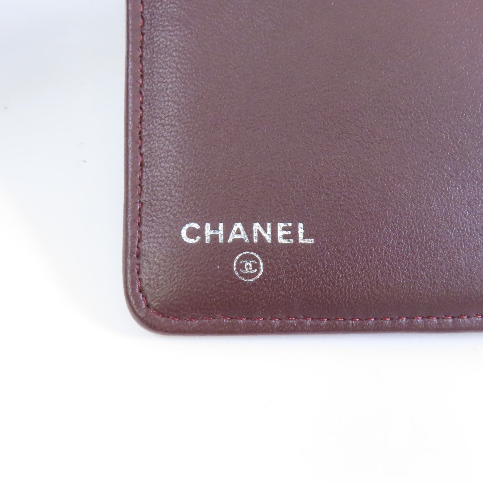 CHANEL 菱格牛皮皮革Wallet銀扣折疊錢包黑色
