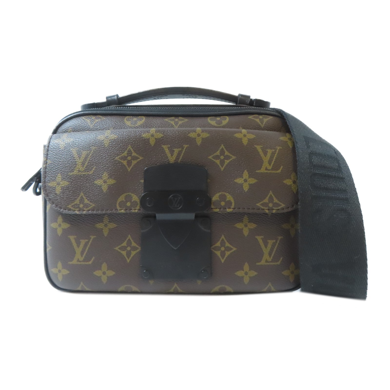 LOUIS VUITTON Monogram Slock Messenger黑扣手挽肩背兩用袋啡色