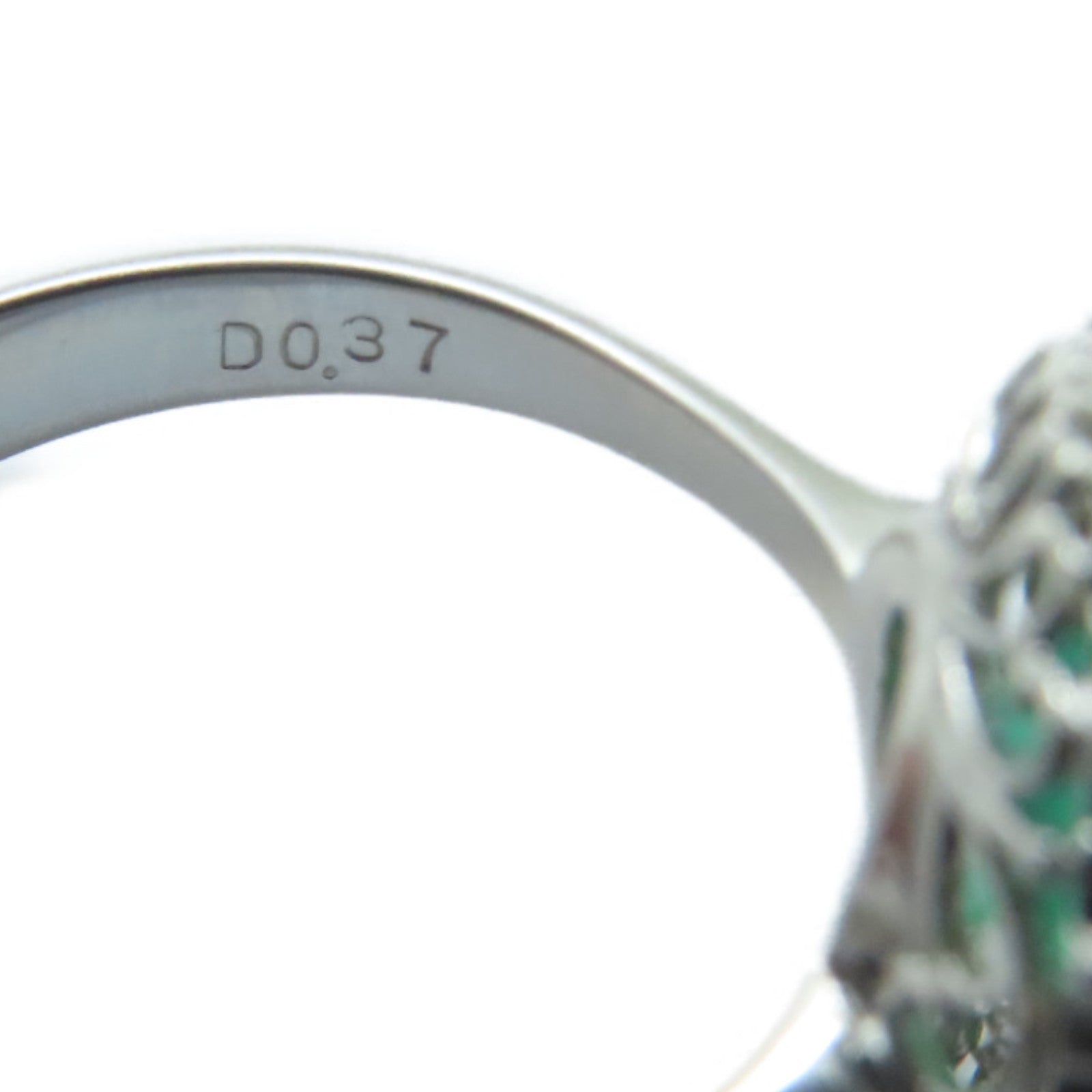 JEWELRY PT900鉑金Emerald Ring 1.85ct綠寶石/0.37ct鑽石戒指US#6.25