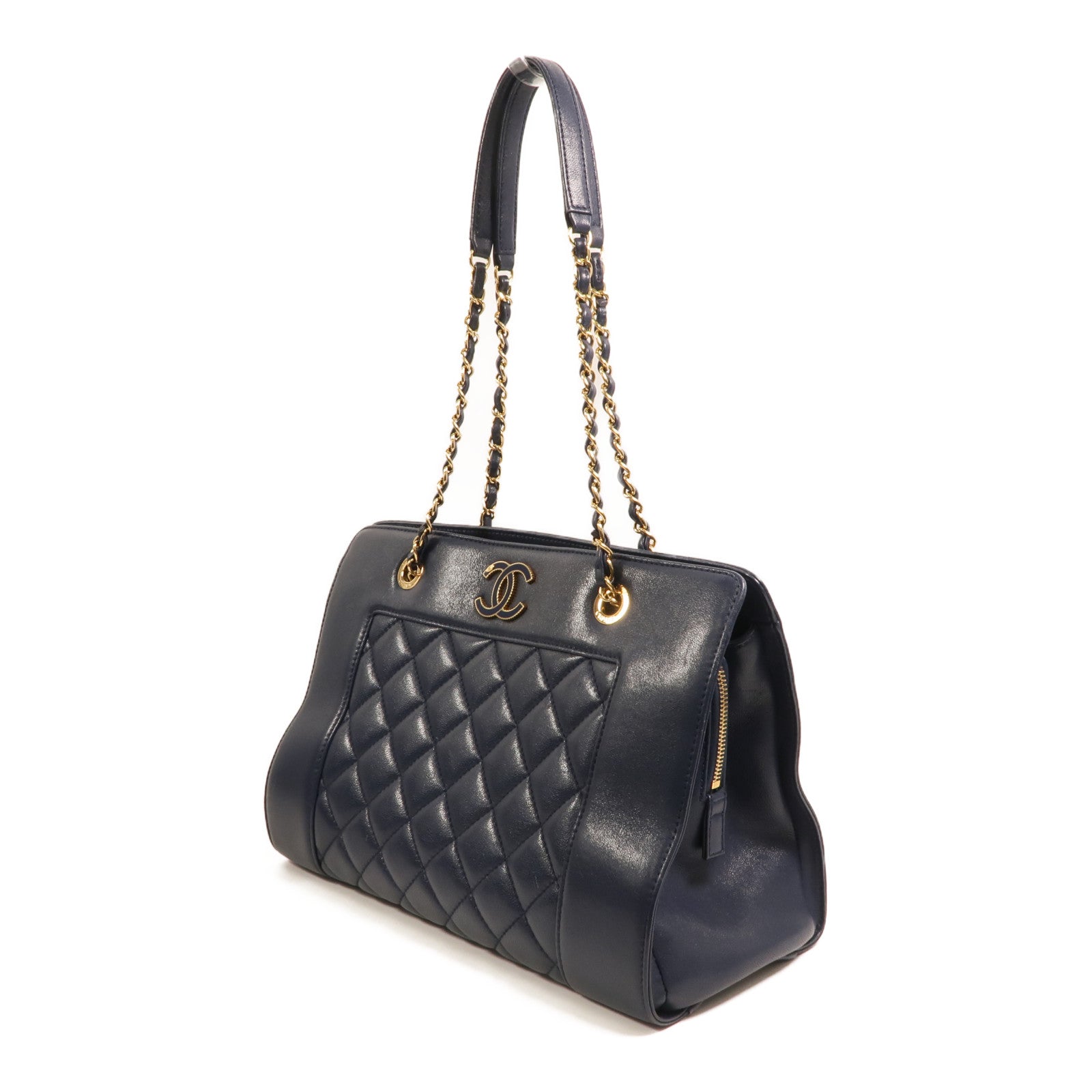CHANEL 牛皮皮革Mademoiselle Vintage Tote金扣鏈帶肩背袋