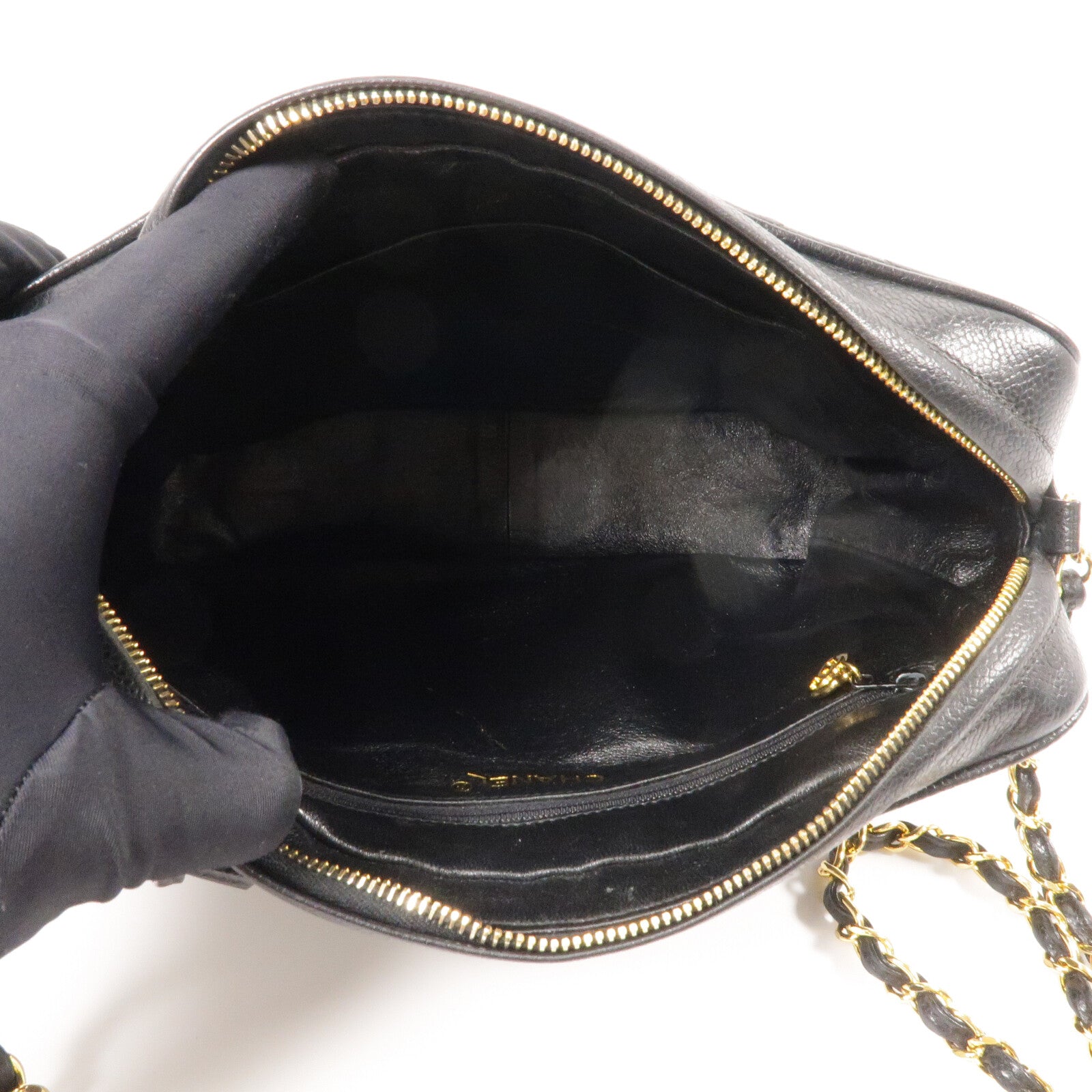 CHANEL 牛皮皮革Vintage Chain Shoulder鏈帶肩背袋