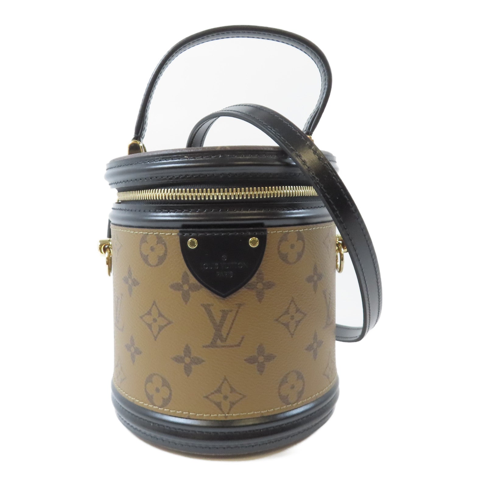 LOUIS VUITTON Monogram Reverse Cannes金扣手挽肩背兩用袋啡色