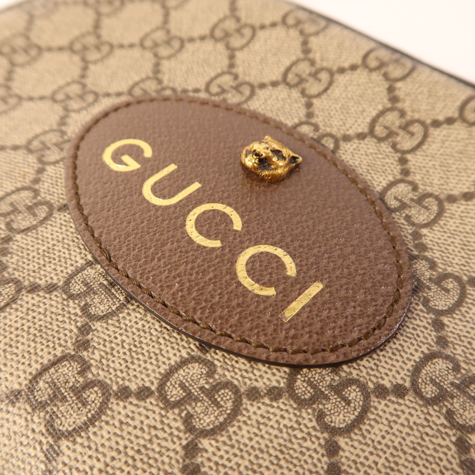 GUCCI GG GHW GG Supreme Messenger Shoulder Bag Coated Canvas Brown