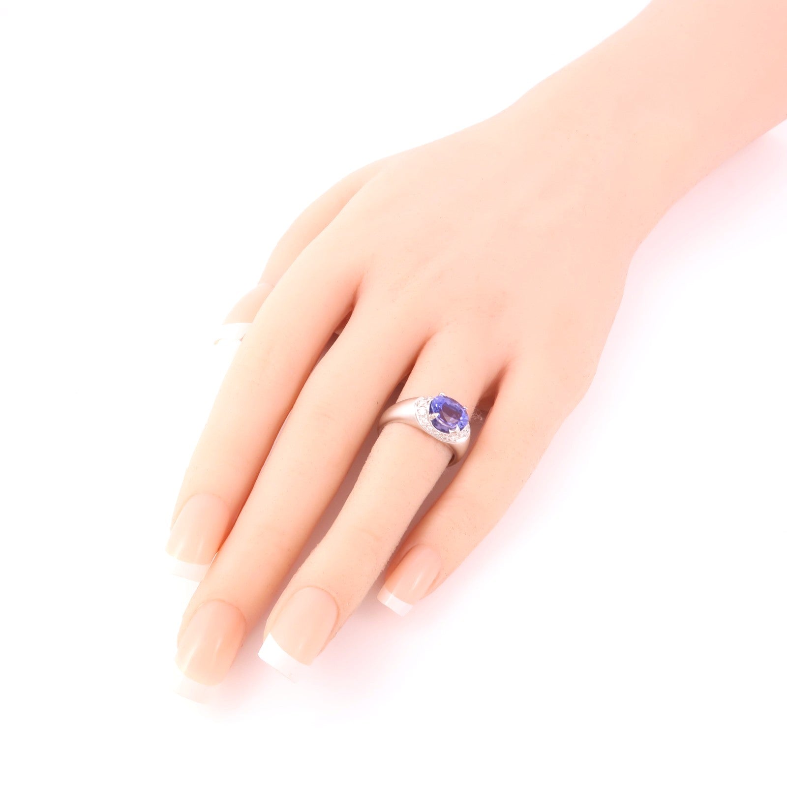 JEWELRY PT900鉑金/Tanzanite/Diamond Ring坦桑石/鑽石戒指US#6.25