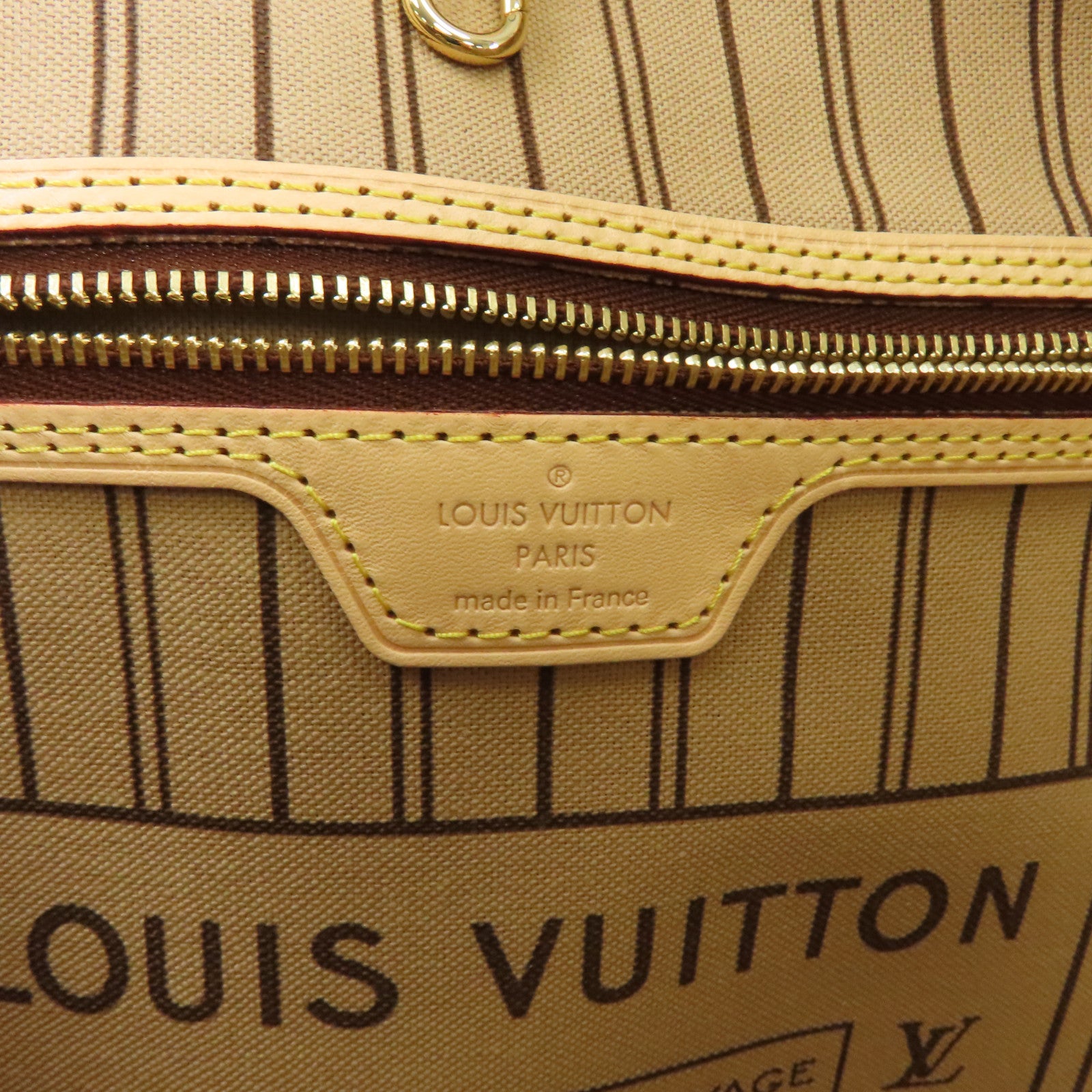 LOUIS VUITTON Monogram Neverfull MM金扣手挽袋啡色