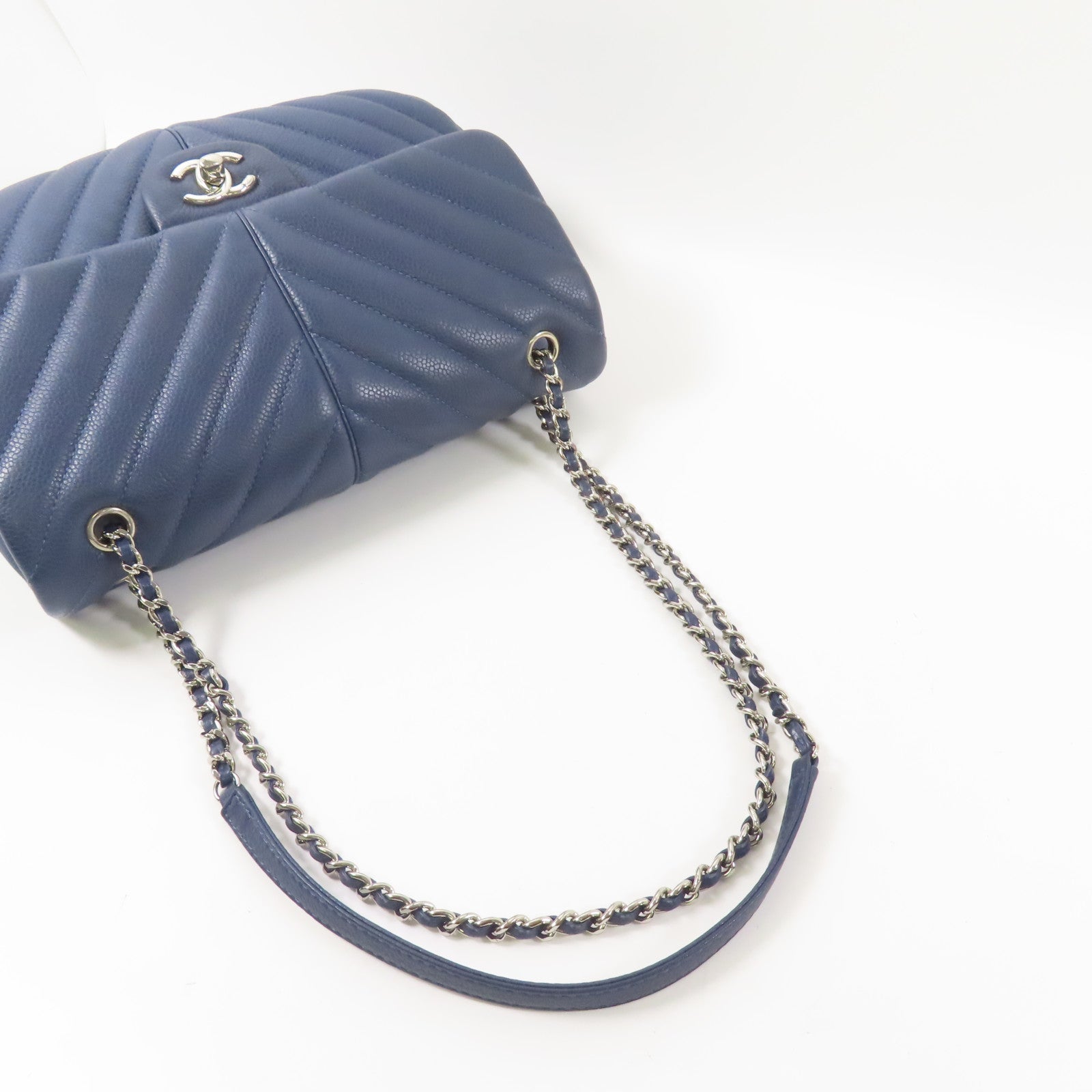 CHANEL 【激減優惠】牛皮皮革Chain Shoulder銀扣鏈帶肩背袋