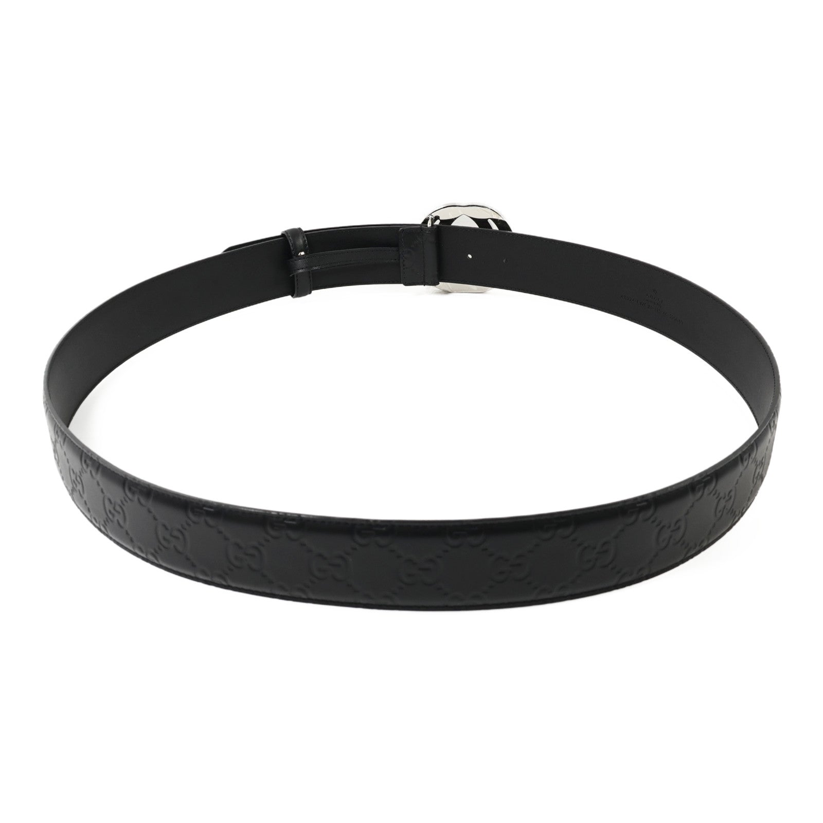 GUCCI 牛皮皮革Belt銀扣皮帶