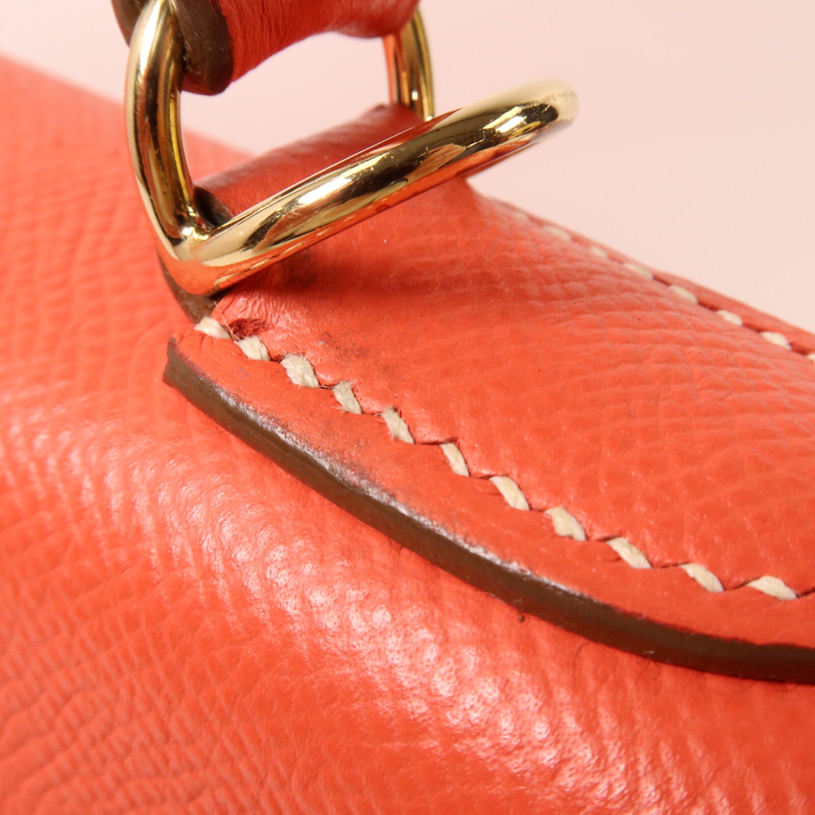HERMES Epsom皮革/Chevre皮革Kelly 35手挽肩背兩用袋Rose Jaipur/Gold