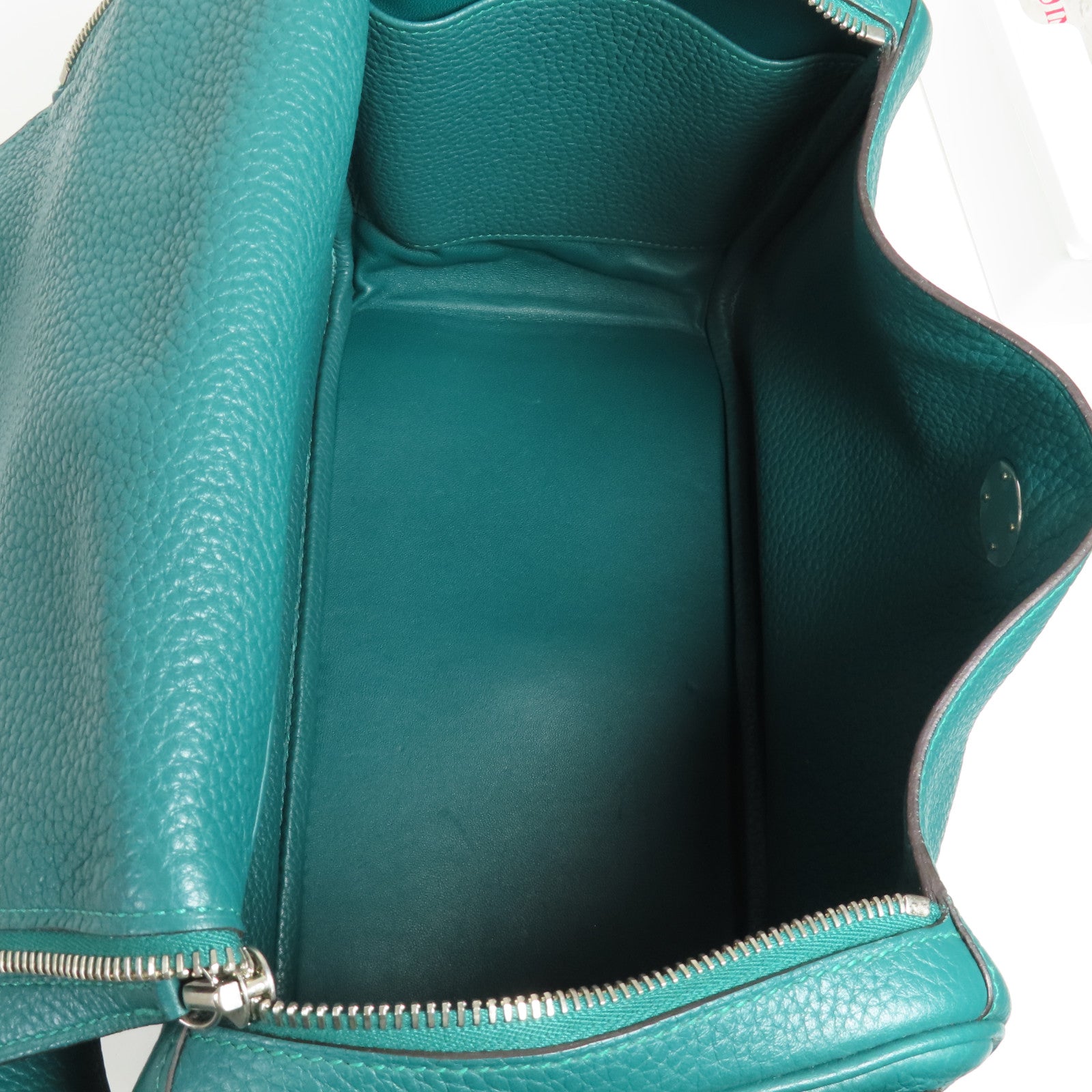 HERMES Clemence皮革Lindy 30銀扣手挽肩背兩用袋Malachite