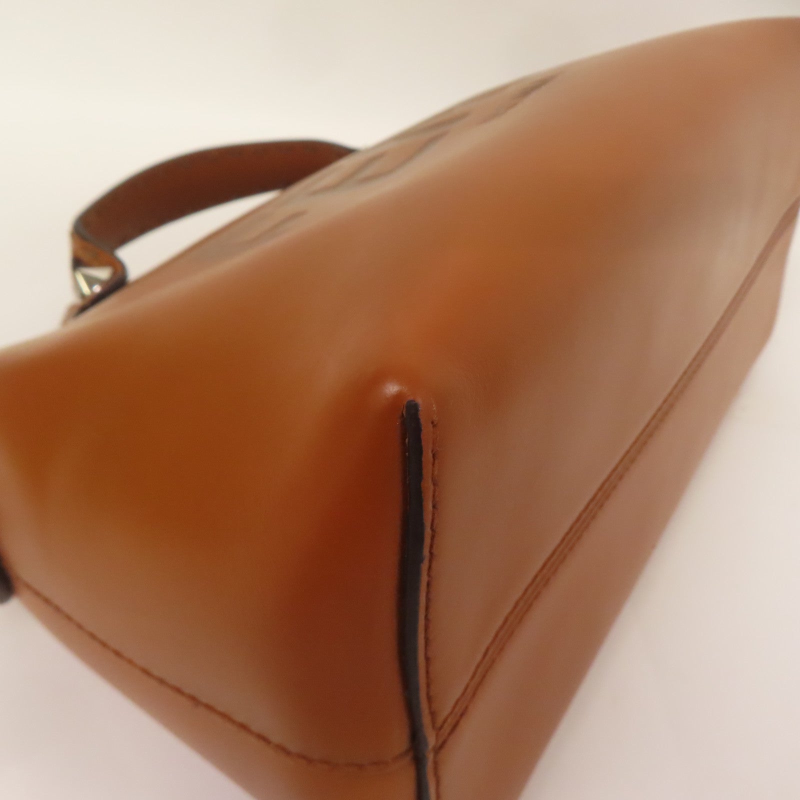FENDI 牛皮皮革By The Way銀扣手挽肩背兩用袋棕色