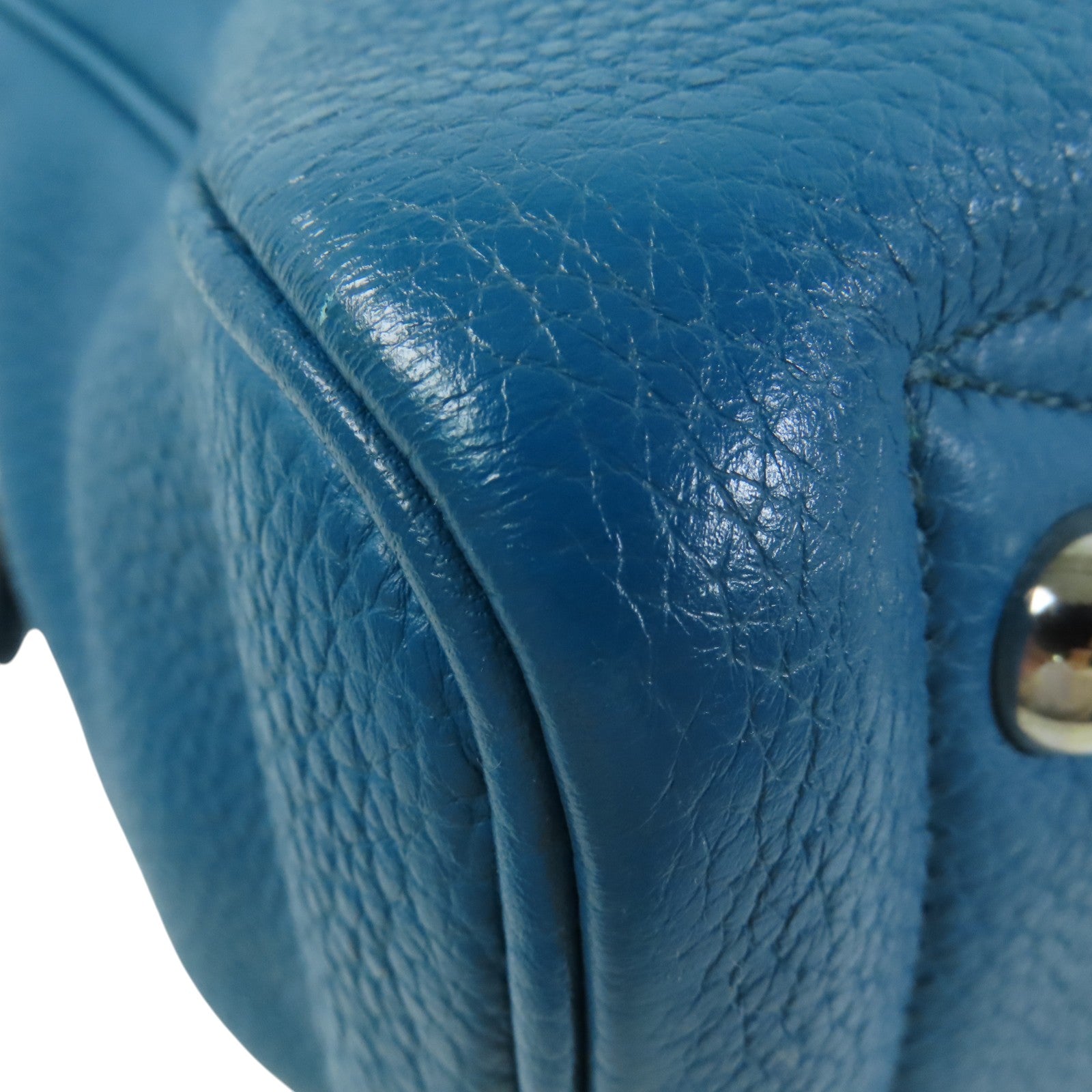 HERMES Clemence皮革Victoria銀扣手挽袋