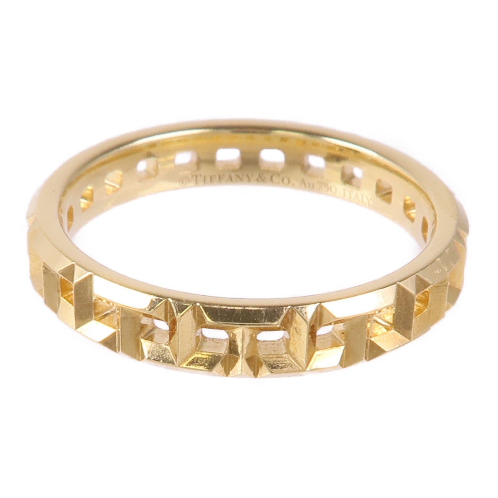 TIFFANY＆CO 18K黃金T True戒指US#6.25