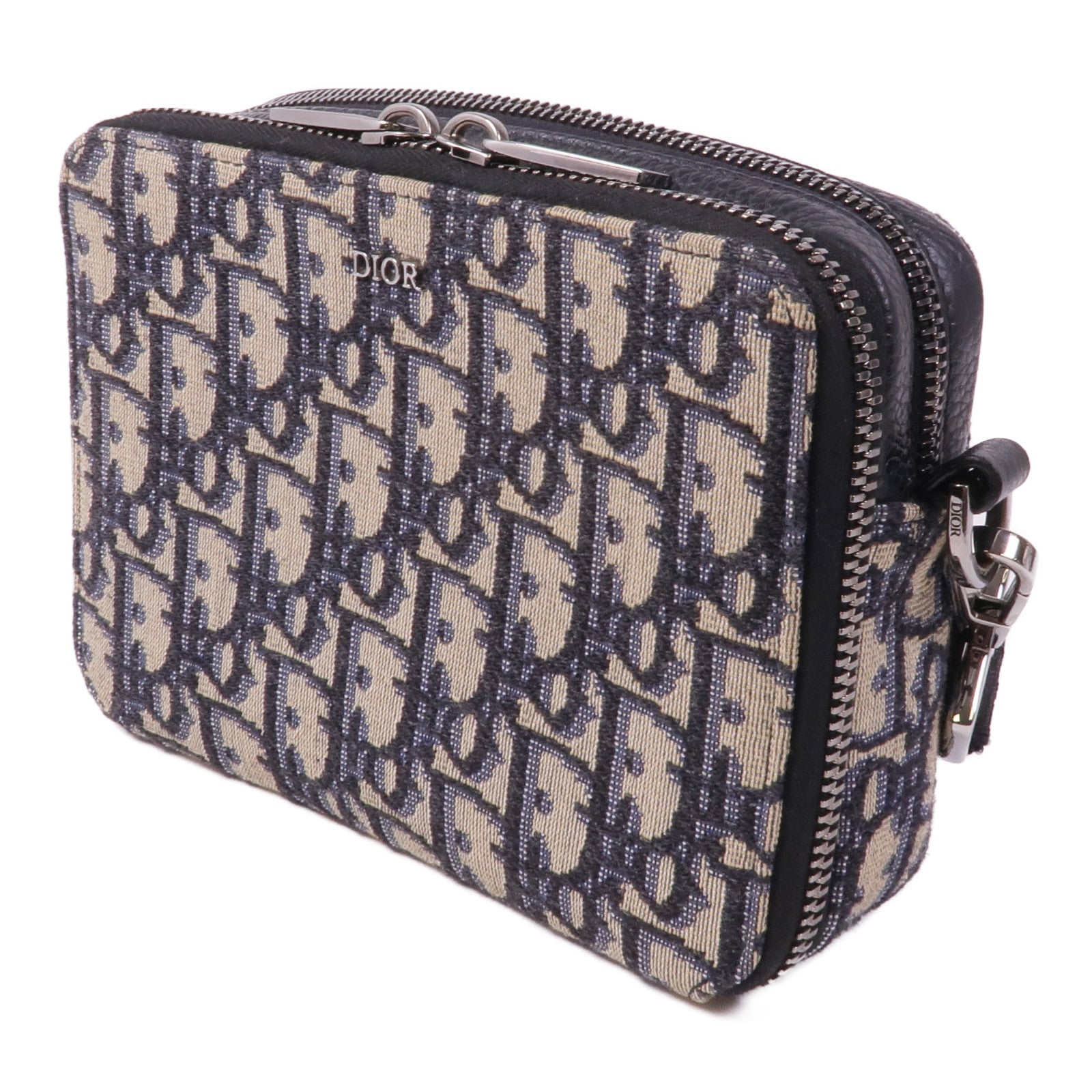 Dior 帆布Oblique銀扣肩背袋