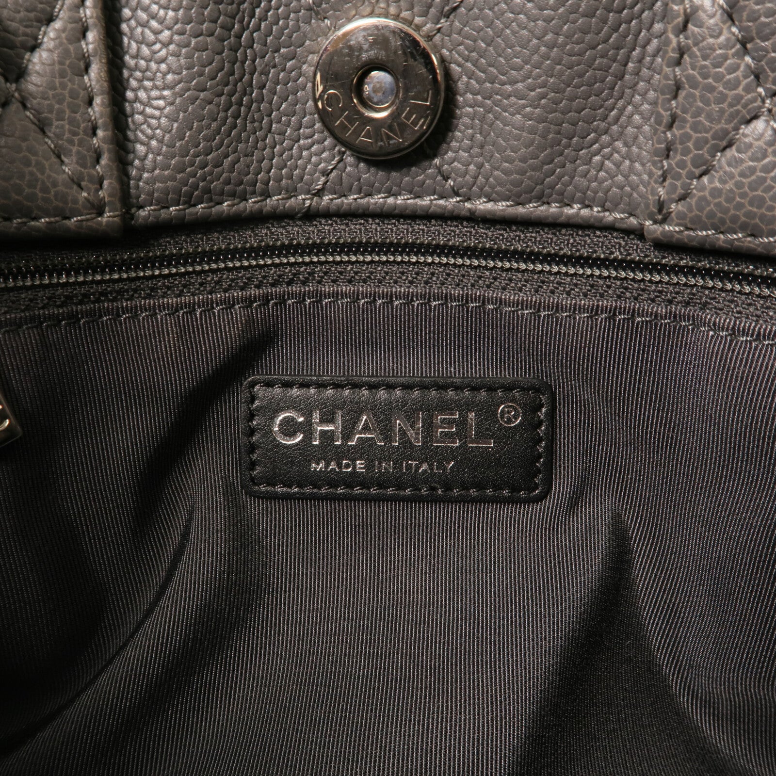 CHANEL 牛皮皮革Shoulder Bag銀扣手挽肩背兩用袋