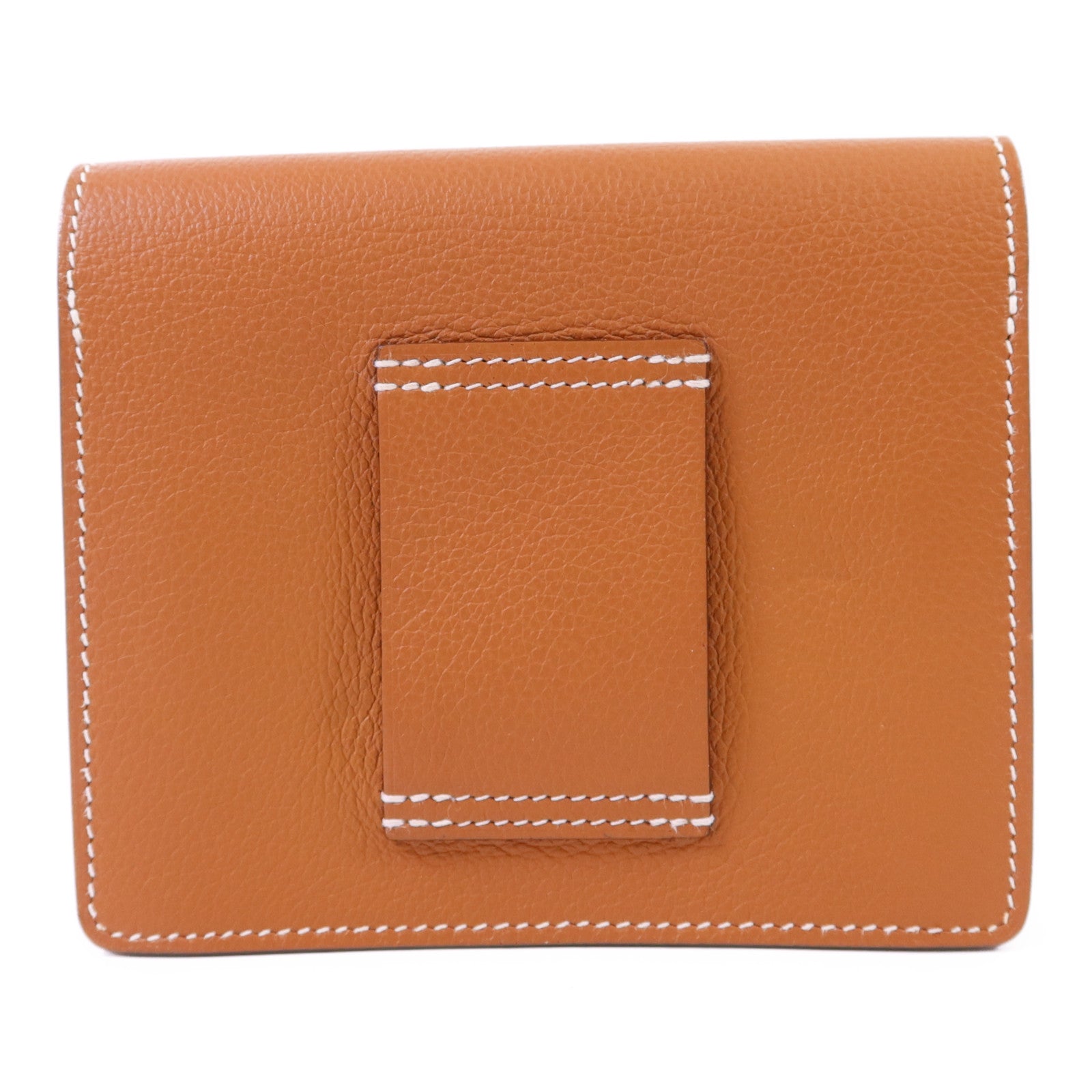 HERMES Evercolor皮革Roulis Slim金扣錢包Gold