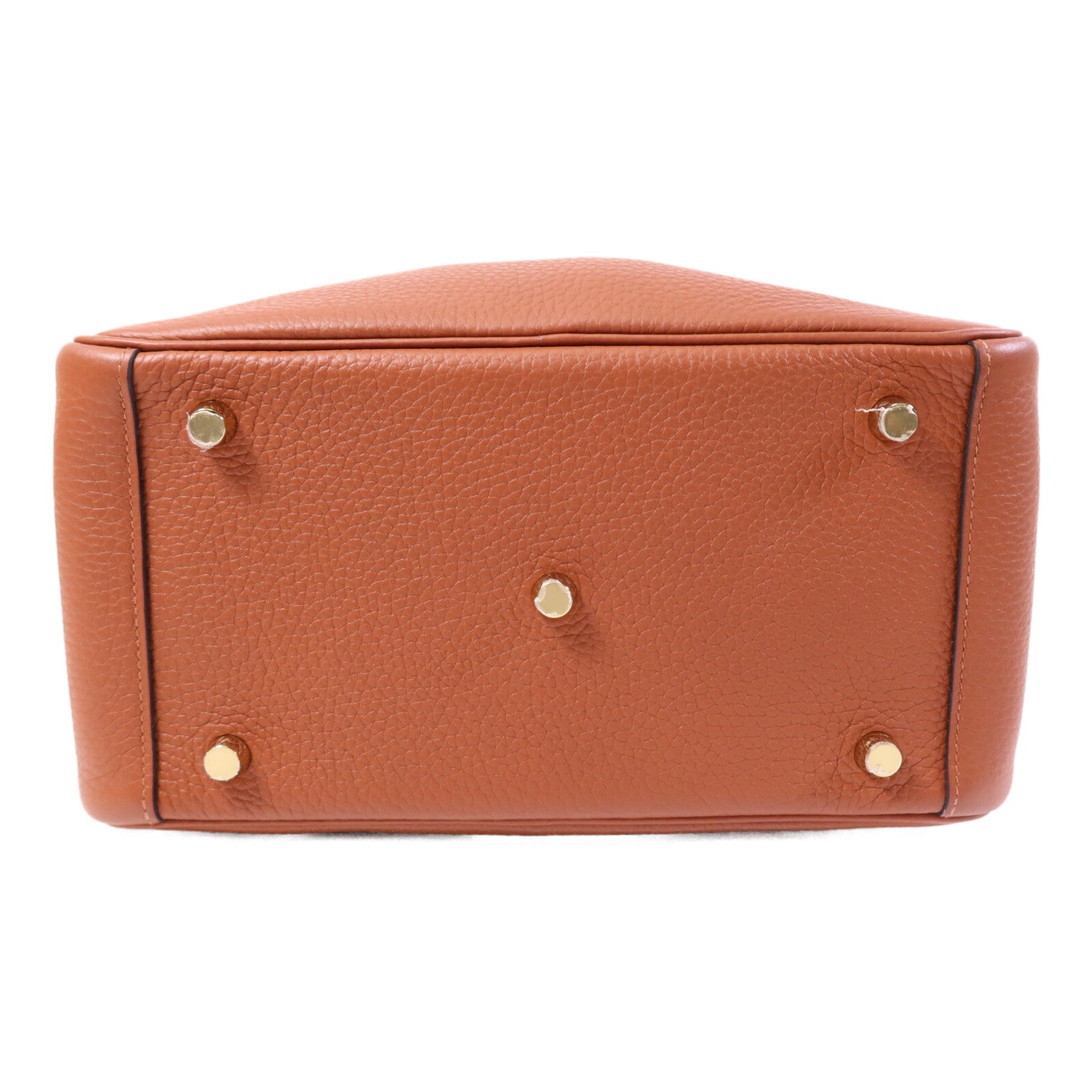 HERMES Clemence皮革Lindy 26金扣手挽肩背兩用袋Cuivre